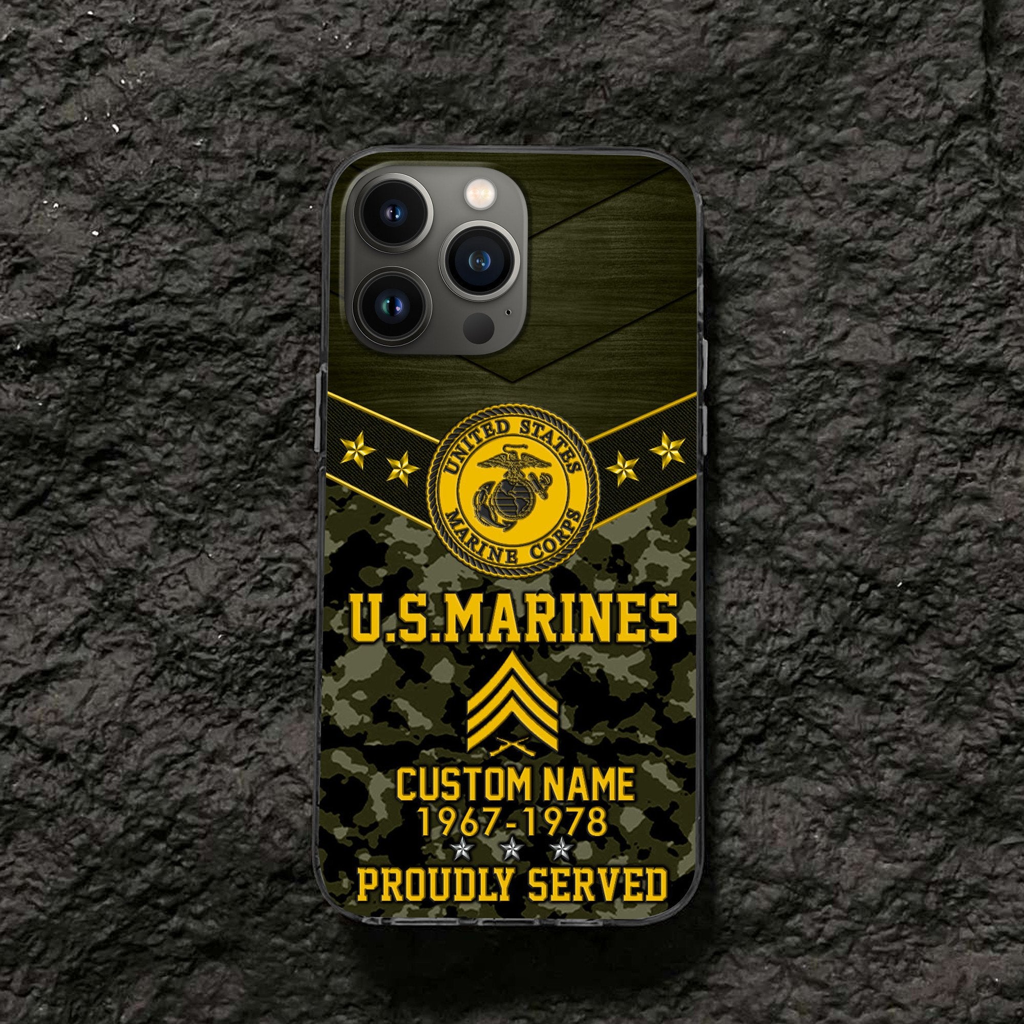 Premium USMC Phone Case VPVC501911, Custom Name, Rank, Year, Gifts For Marine Veteran, Best Gifts On Father's Day, Armed Forces Day, Independence Day, Veterans Day.