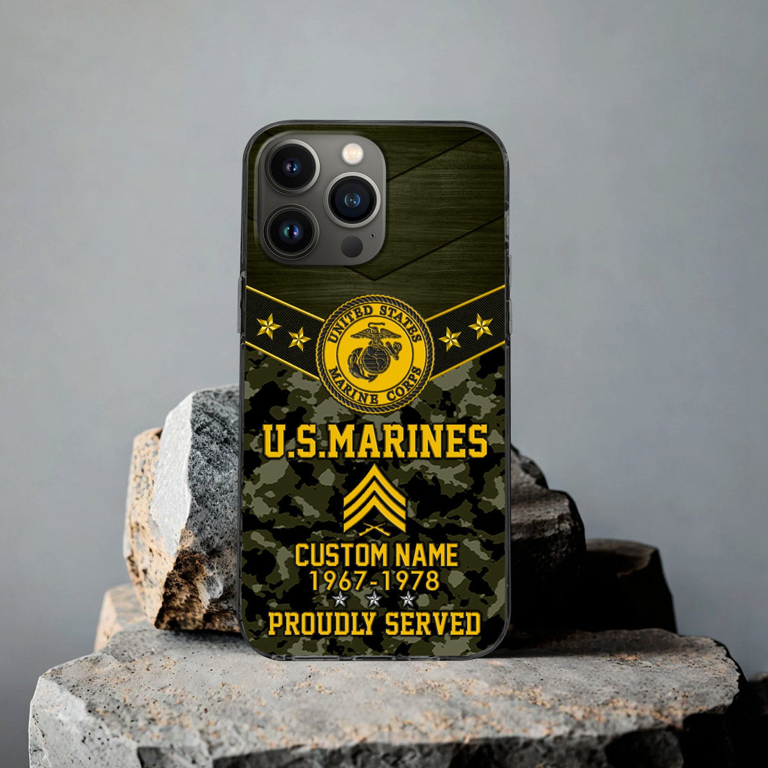 Premium USMC Phone Case VPVC501911, Custom Name, Rank, Year, Gifts For Marine Veteran, Best Gifts On Father's Day, Armed Forces Day, Independence Day, Veterans Day.