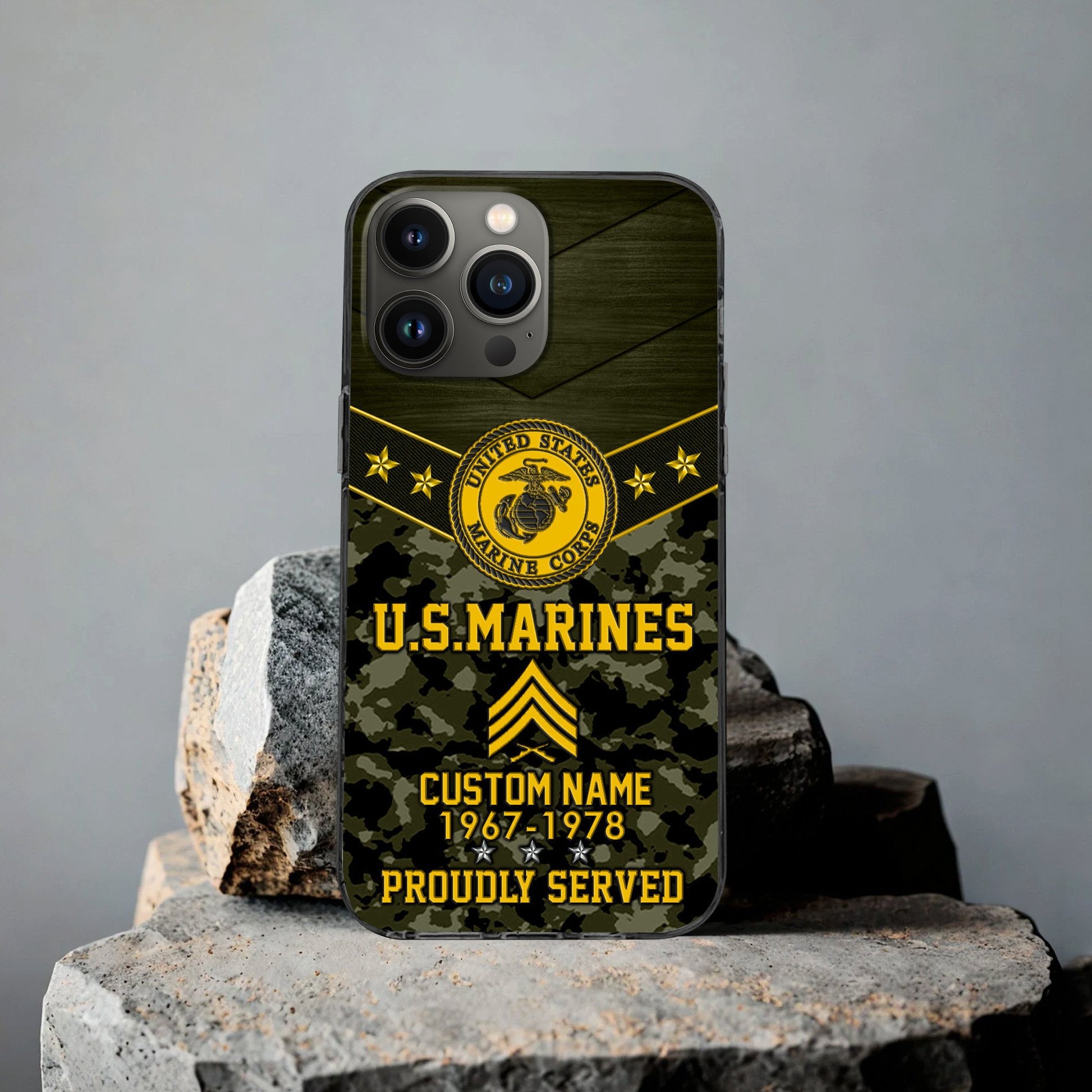 Premium USMC Phone Case VPVC501911, Custom Name, Rank, Year, Gifts For Marine Veteran, Best Gifts On Father's Day, Armed Forces Day, Independence Day, Veterans Day.