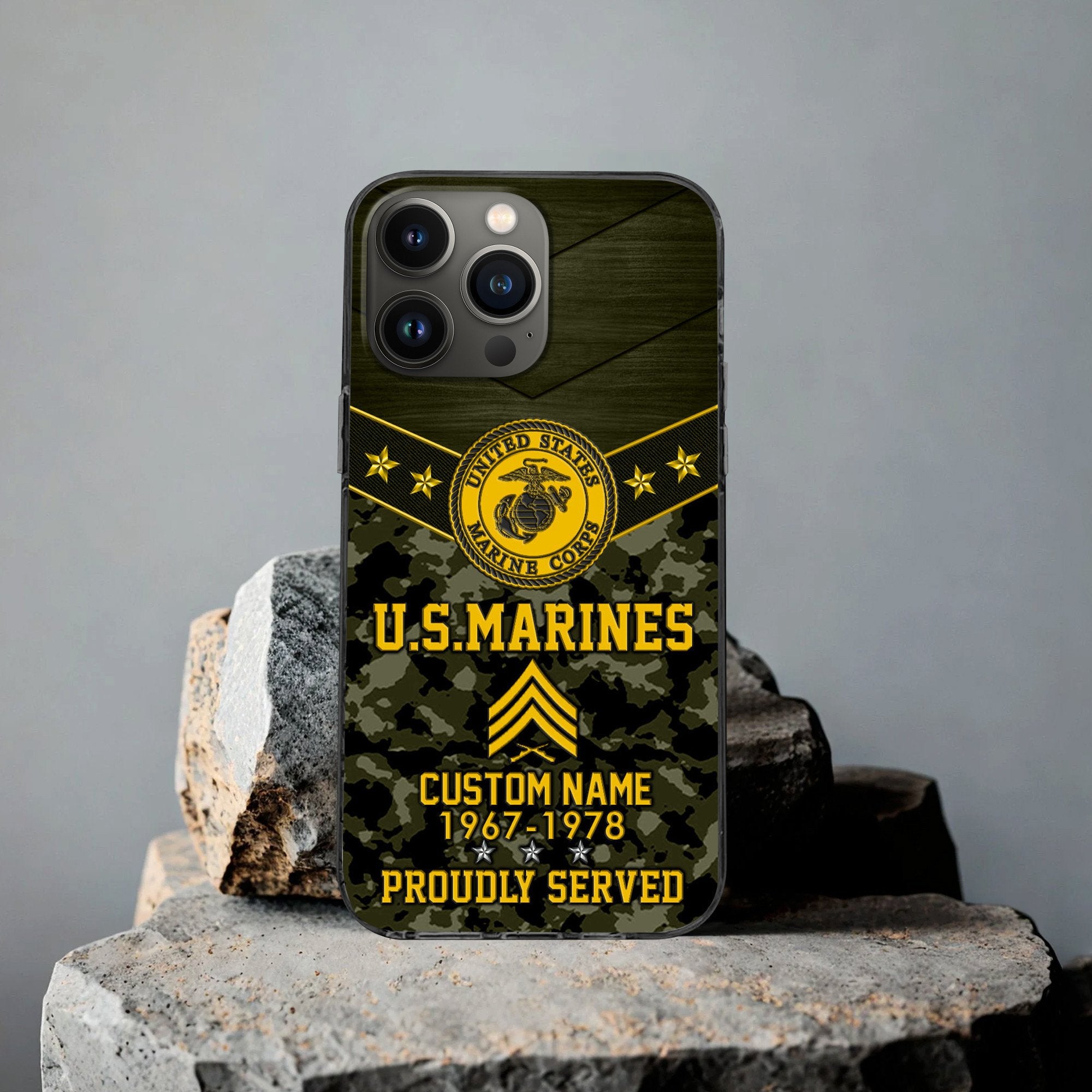 Premium USMC Phone Case VPVC501911, Custom Name, Rank, Year, Gifts For Marine Veteran, Best Gifts On Father's Day, Armed Forces Day, Independence Day, Veterans Day.