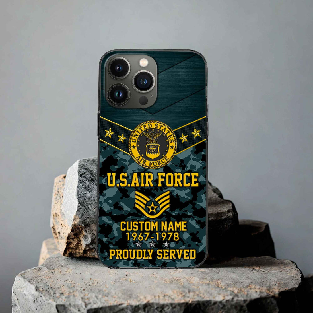 Premium USAF Phone Case VPVC501904, Custom Name, Rank, Year, Gifts For Air Force Veteran, Best Gifts On Father's Day, Armed Forces Day, Independence Day, Veterans Day.