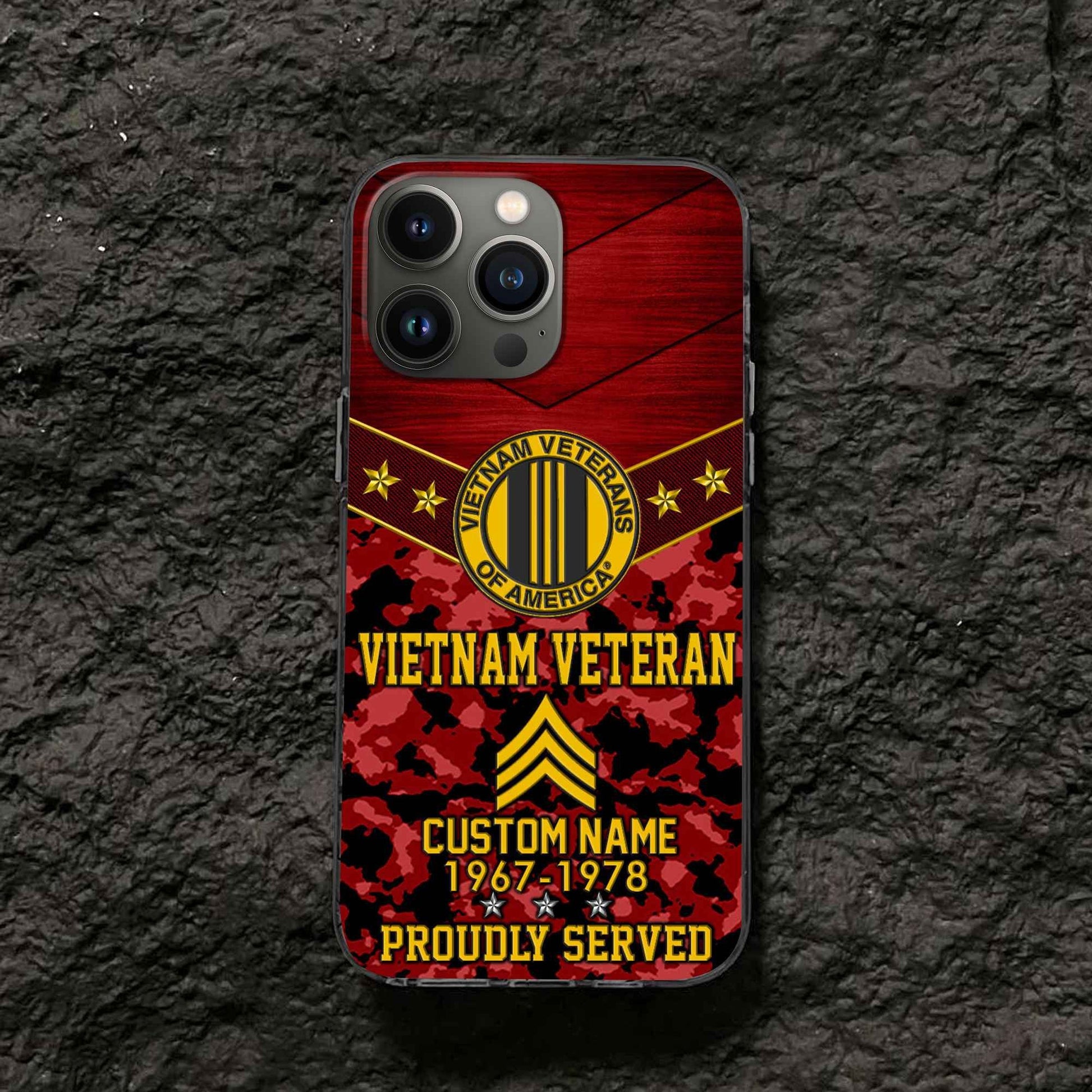 Premium Vietnam Veteran Phone Case VPVC501906, Custom Name, Rank, Year, Gifts For Vietnam Veteran, Best Gifts On Father's Day, Armed Forces Day, Independence Day, Veterans Day.