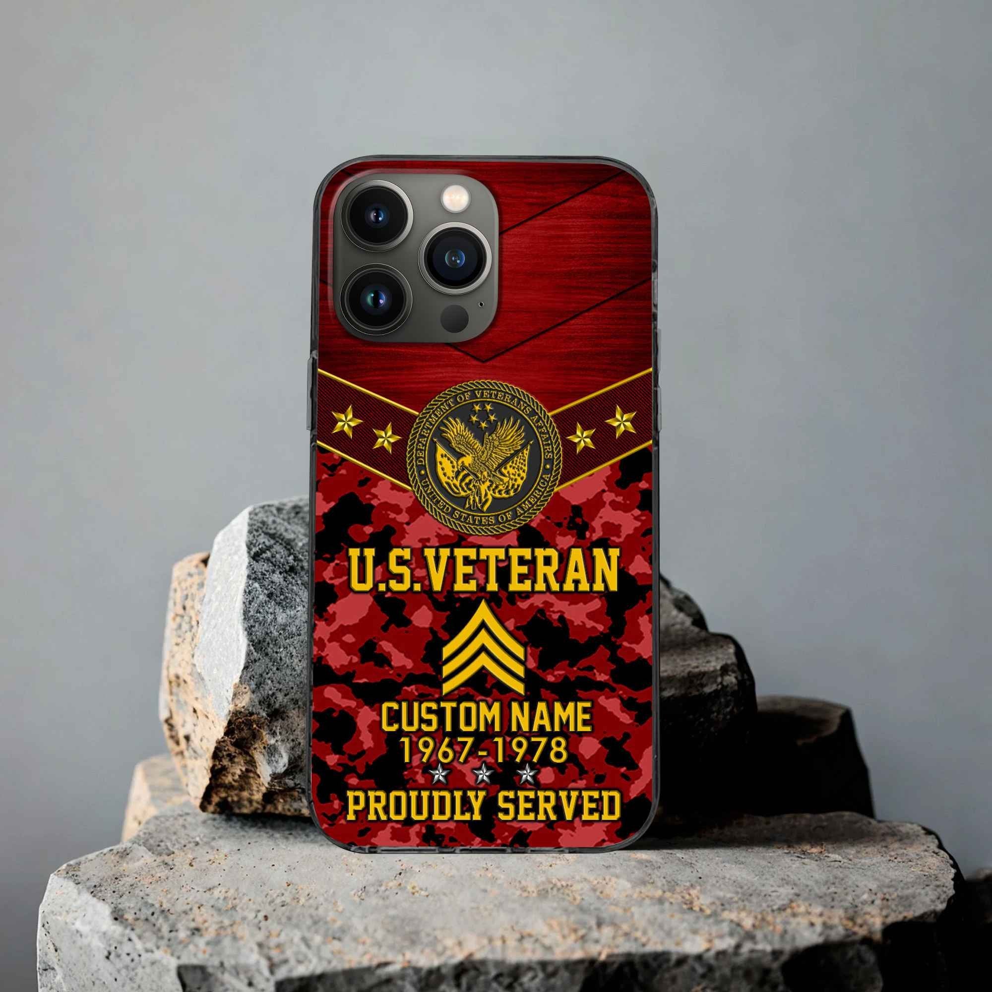 Premium US Veteran Phone Case VPVC501907, Custom Name, Rank, Year, Gifts For US Veteran, Best Gifts On Father's Day, Armed Forces Day, Independence Day, Veterans Day.