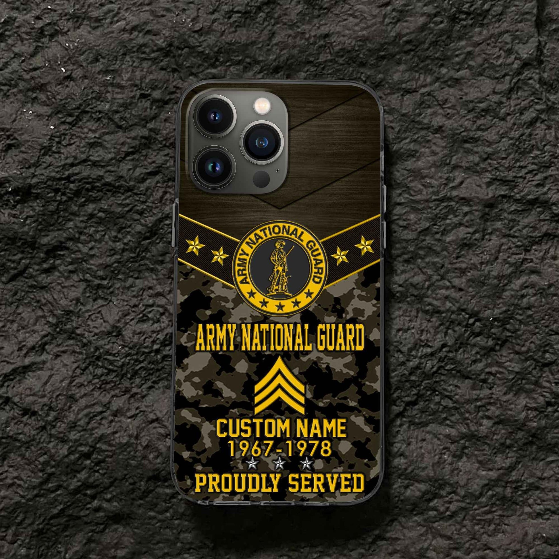 Premium US Army National Guard Phone Case VPVC501908, Custom Name, Rank, Year, Gifts For Army National Guard Veteran, Best Gifts On Father's Day, Armed Forces Day, Independence Day, Veterans Day.