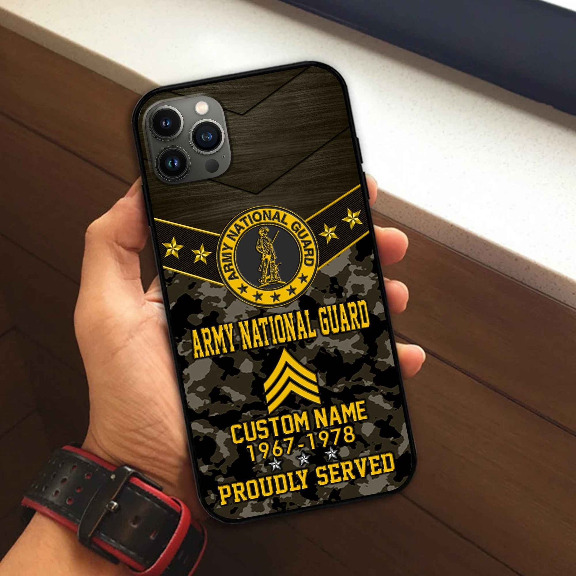 Premium US Army National Guard Phone Case VPVC501908, Custom Name, Rank, Year, Gifts For Army National Guard Veteran, Best Gifts On Father's Day, Armed Forces Day, Independence Day, Veterans Day.