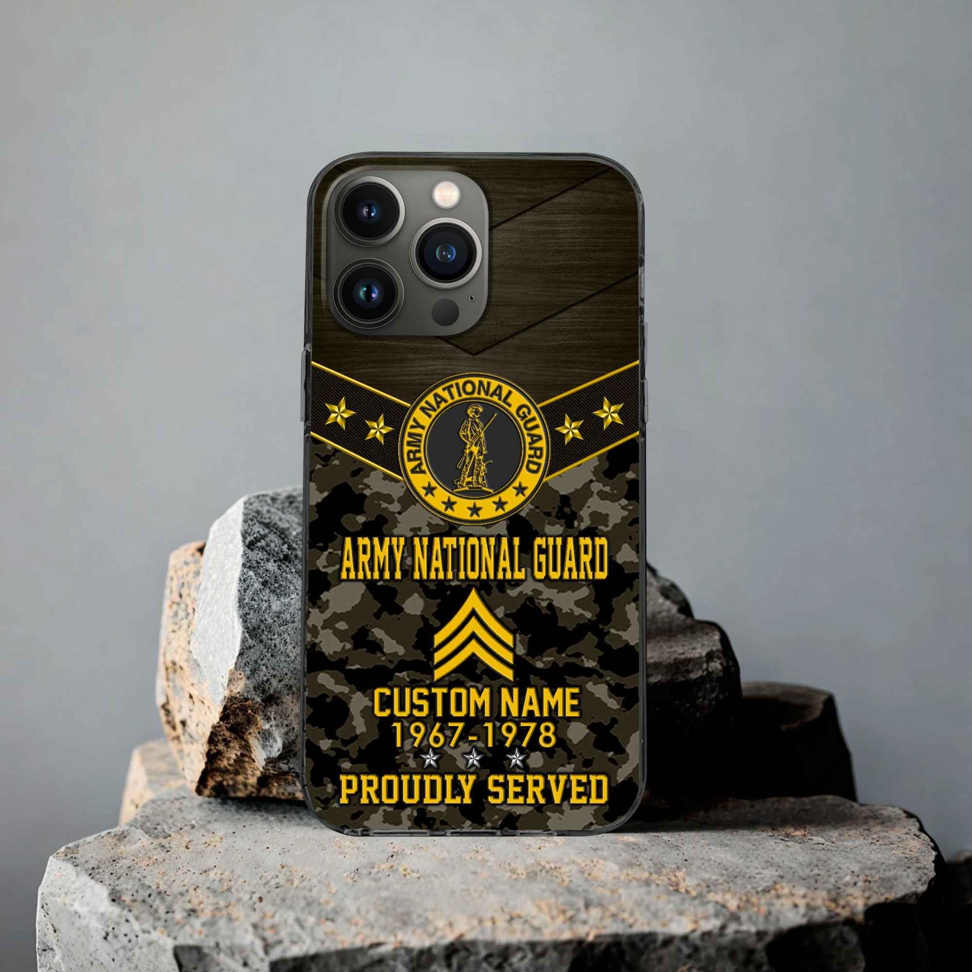 Premium US Army National Guard Phone Case VPVC501908, Custom Name, Rank, Year, Gifts For Army National Guard Veteran, Best Gifts On Father's Day, Armed Forces Day, Independence Day, Veterans Day.