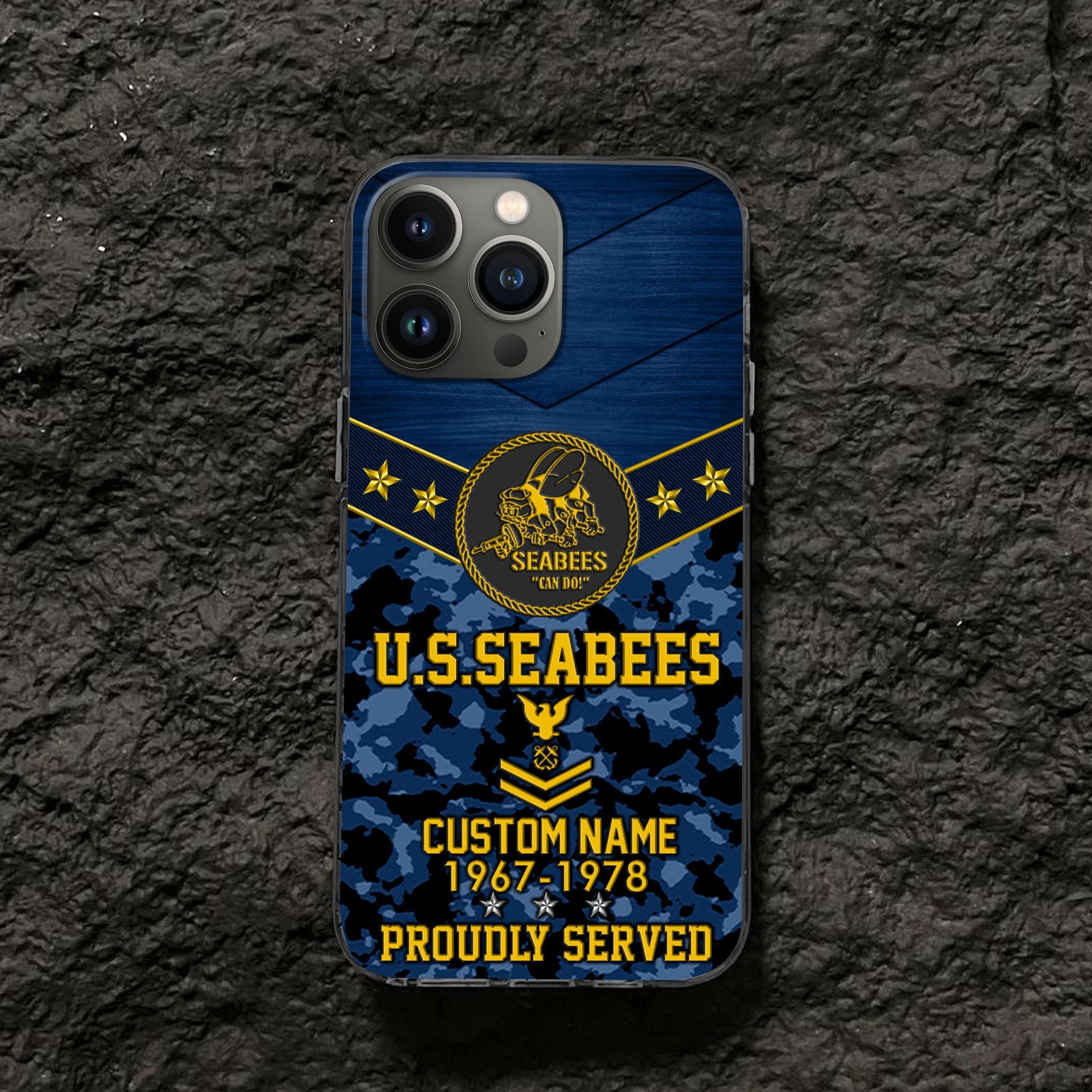 Premium US Seabees Phone Case VPVC501909, Custom Name, Rank, Year, Gifts For US Seabees, Best Gifts On Father's Day, Armed Forces Day, Independence Day, Veterans Day.