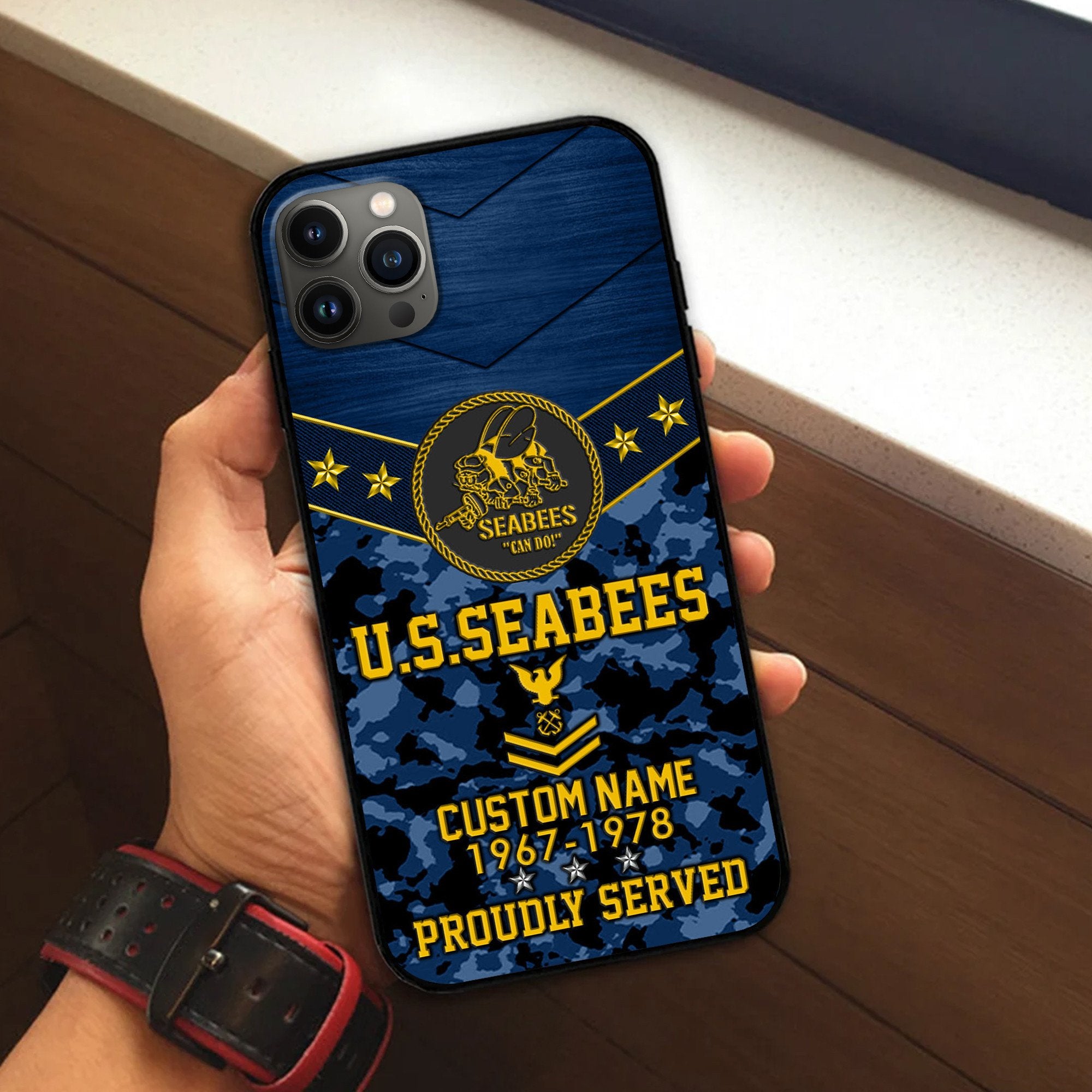 Premium US Seabees Phone Case VPVC501909, Custom Name, Rank, Year, Gifts For US Seabees, Best Gifts On Father's Day, Armed Forces Day, Independence Day, Veterans Day.