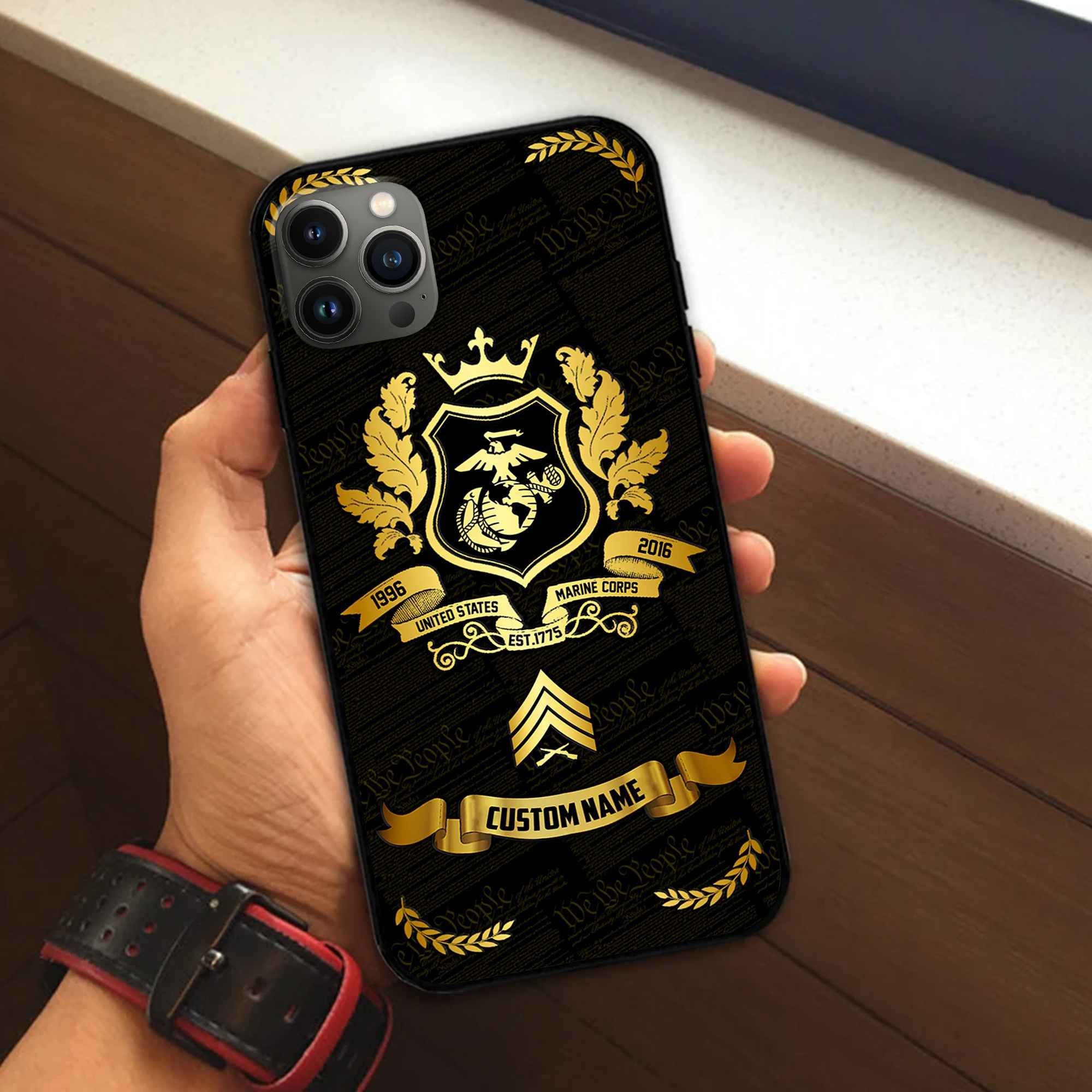 Premium Custom USMC Phone Case VPVC502003, Gifts For Marine Veteran, Gifts For Dad, For Husband, Best Gifts On Father's Day, Armed Forces Day, Independence Day, Veterans Day.