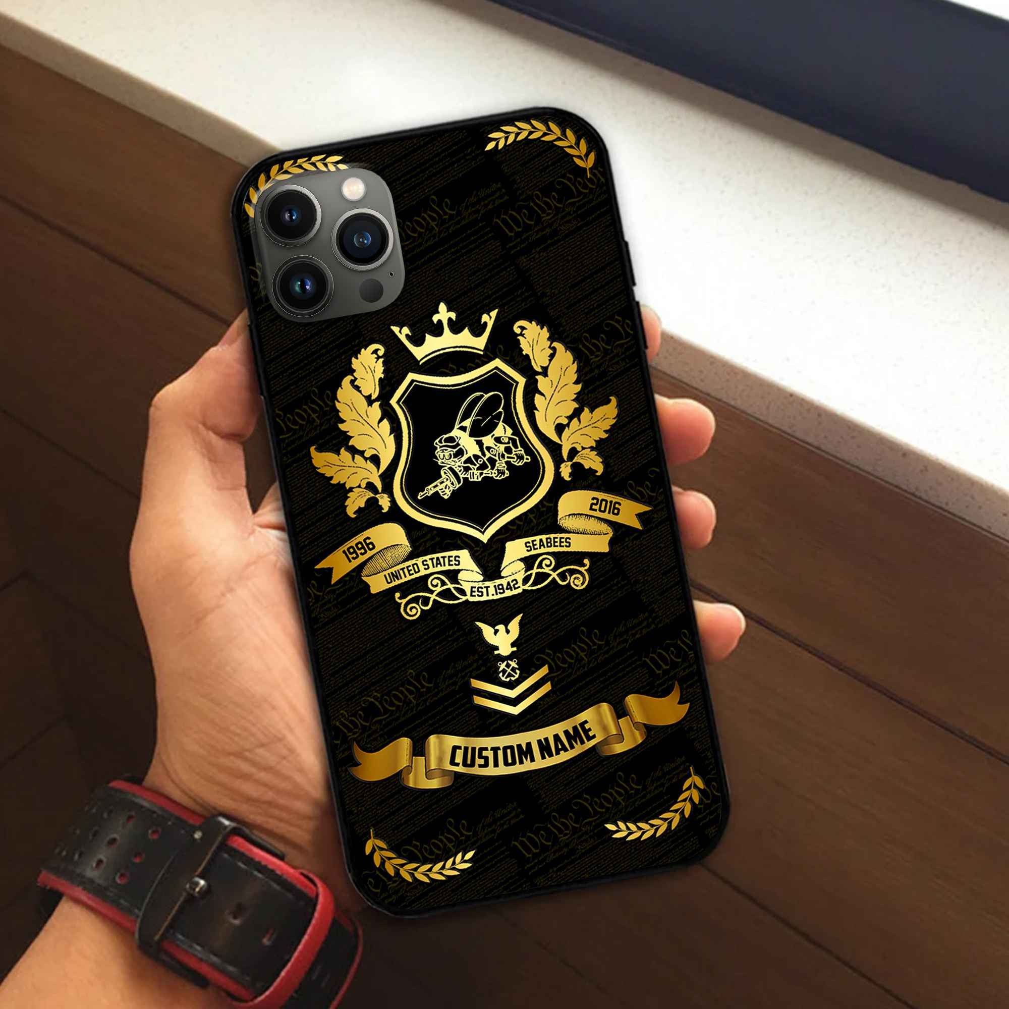 Premium Custom US Seabees Phone Case VPVC502009, Gifts For Seabees Veteran, Gifts For Dad, For Husband, Best Gifts On Father's Day, Armed Forces Day, Independence Day, Veterans Day.
