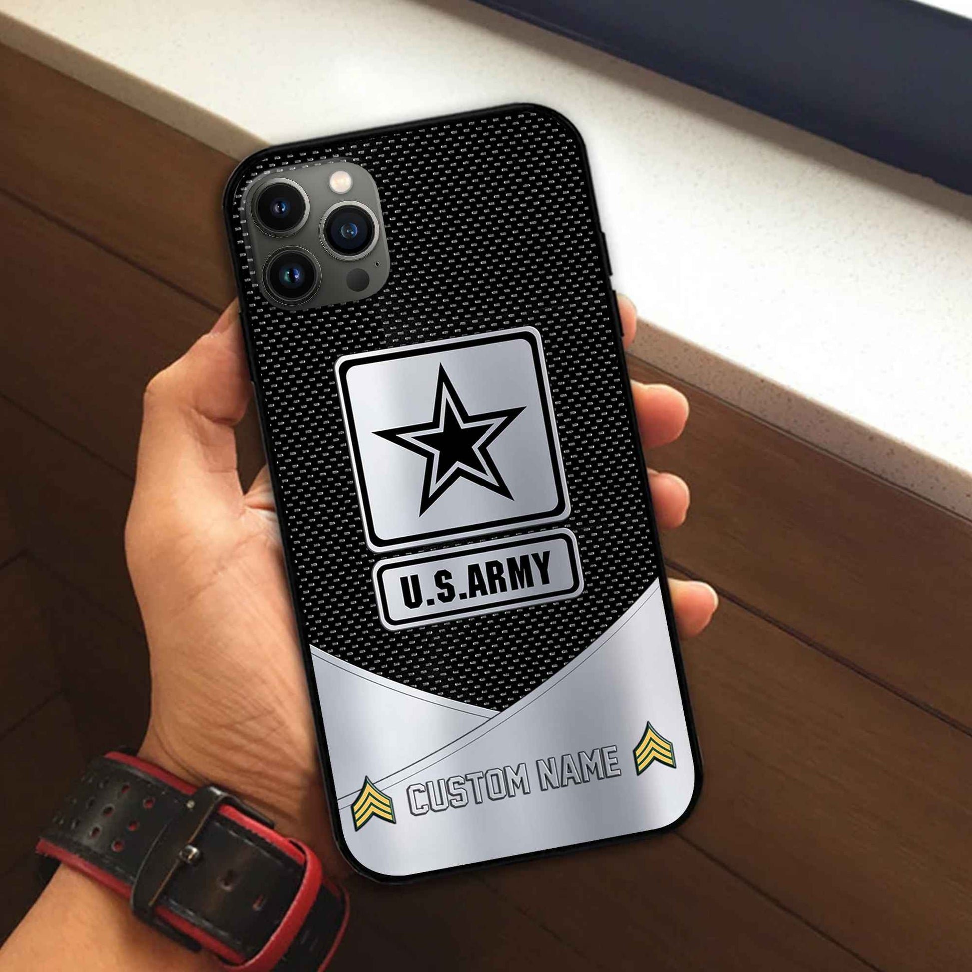 Unique Custom Name, Rank, US Army Phone Case VPVC502201, Gifts For Army Veteran, Gifts For Dad, For Husband, Best Gifts On Father's Day, Independence Day, Veterans Day.