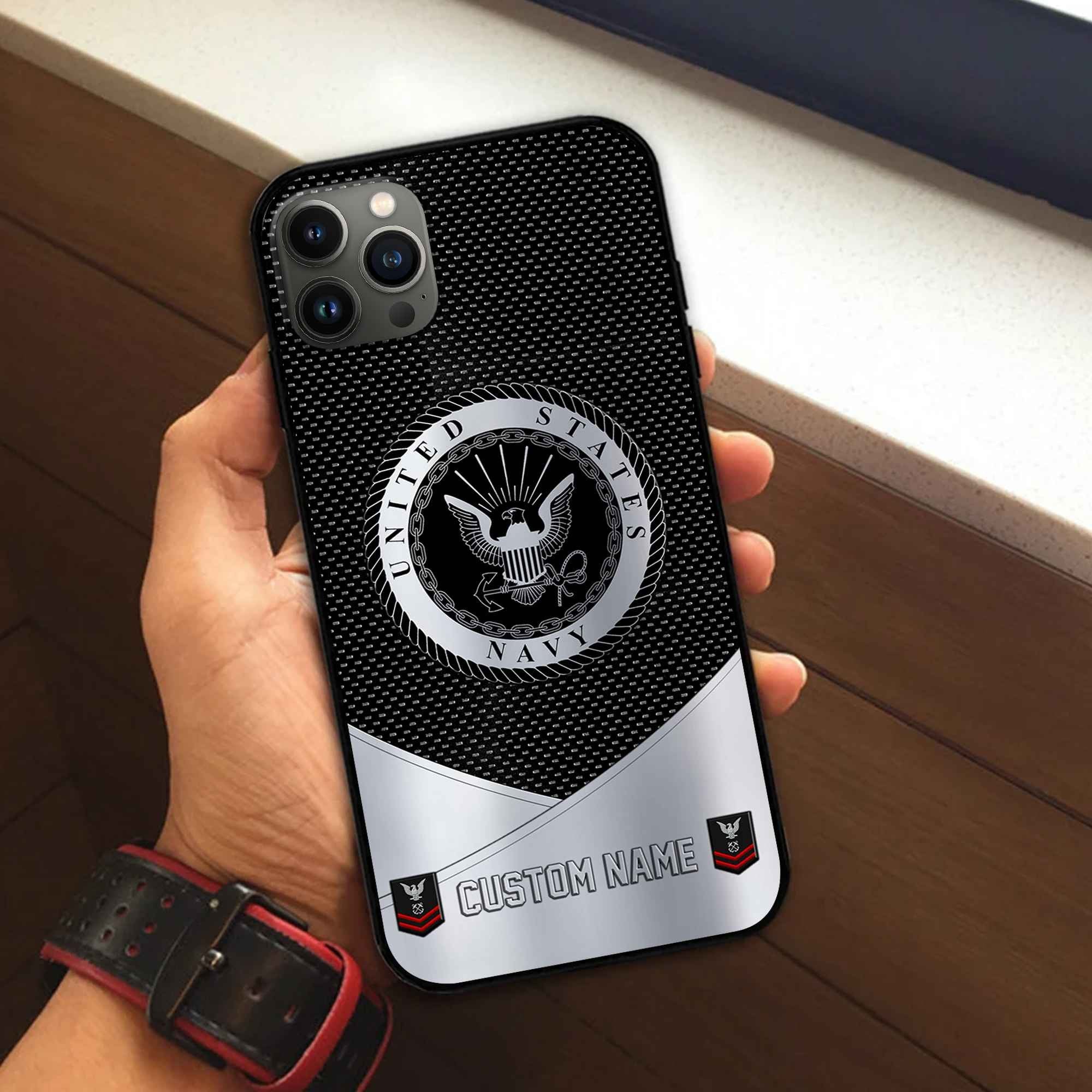Unique Custom Name, Rank, US Navy Phone Case VPVC502202, Gifts For Navy Veteran, Gifts For Dad, For Husband, Best Gifts On Father's Day, Independence Day, Veterans Day.