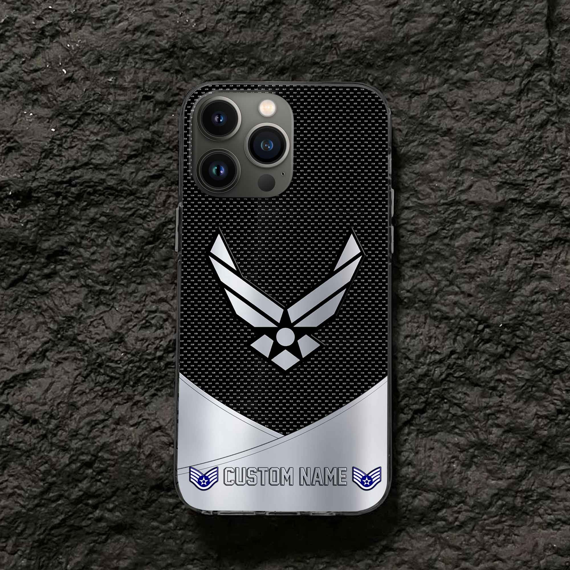 Unique Custom Name, Rank, USAF Phone Case VPVC502204, Gifts For Air Force Veteran, Gifts For Dad, For Husband, Best Gifts On Father's Day, Independence Day, Veterans Day.