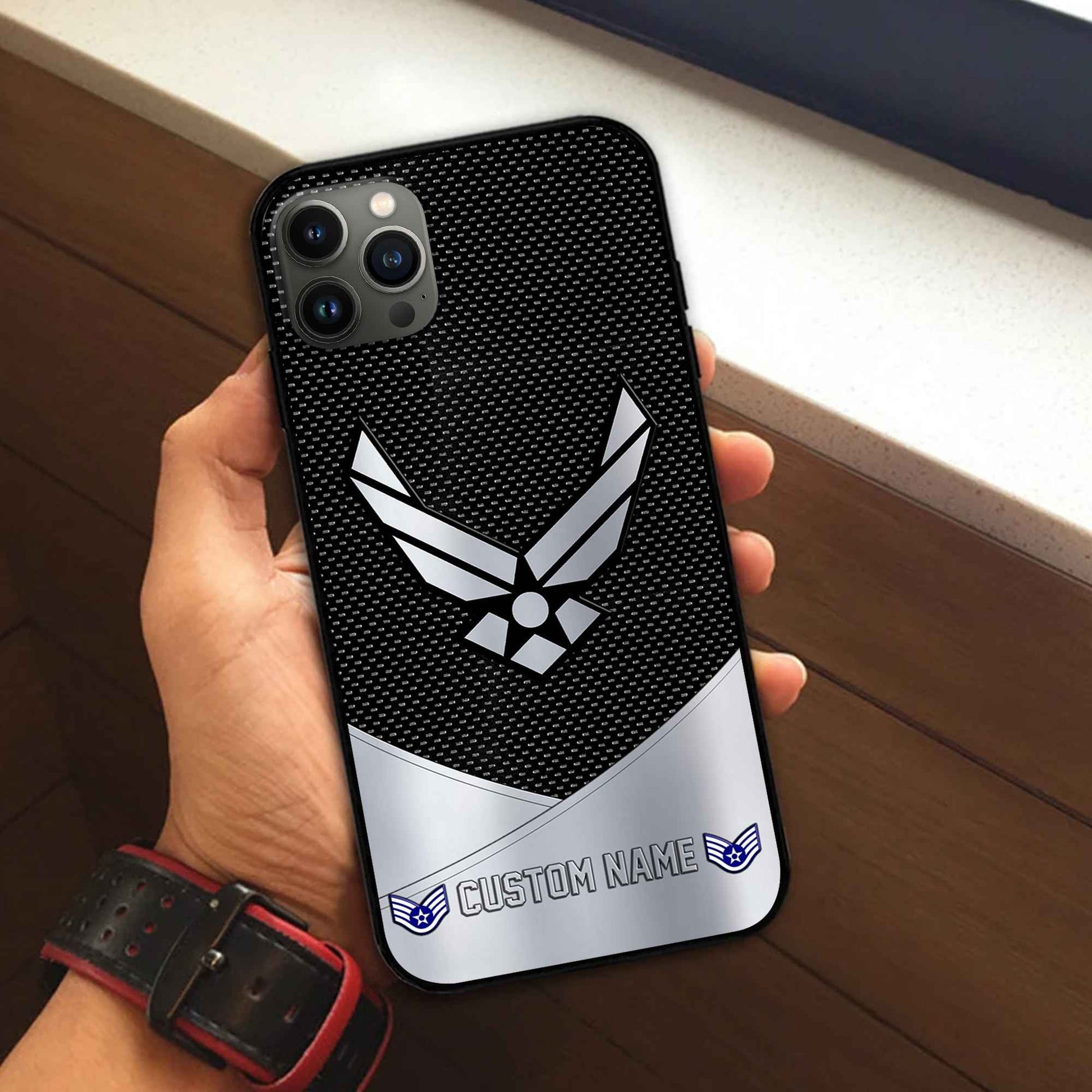 Unique Custom Name, Rank, USAF Phone Case VPVC502204, Gifts For Air Force Veteran, Gifts For Dad, For Husband, Best Gifts On Father's Day, Independence Day, Veterans Day.