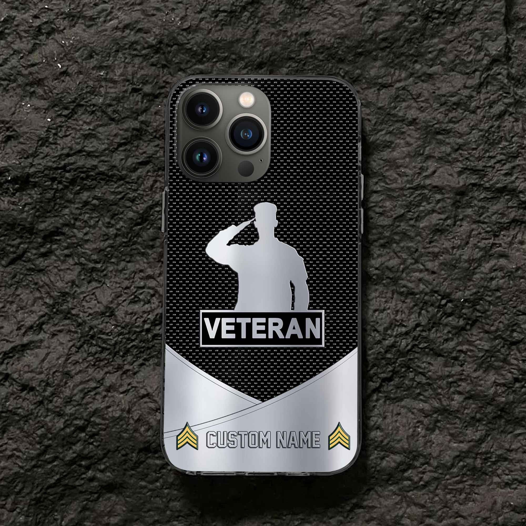 Unique Custom Name, Rank, US Veteran Phone Case VPVC502207, Gifts For US Veteran, Gifts For Dad, For Husband, Best Gifts On Father's Day, Independence Day, Veterans Day.