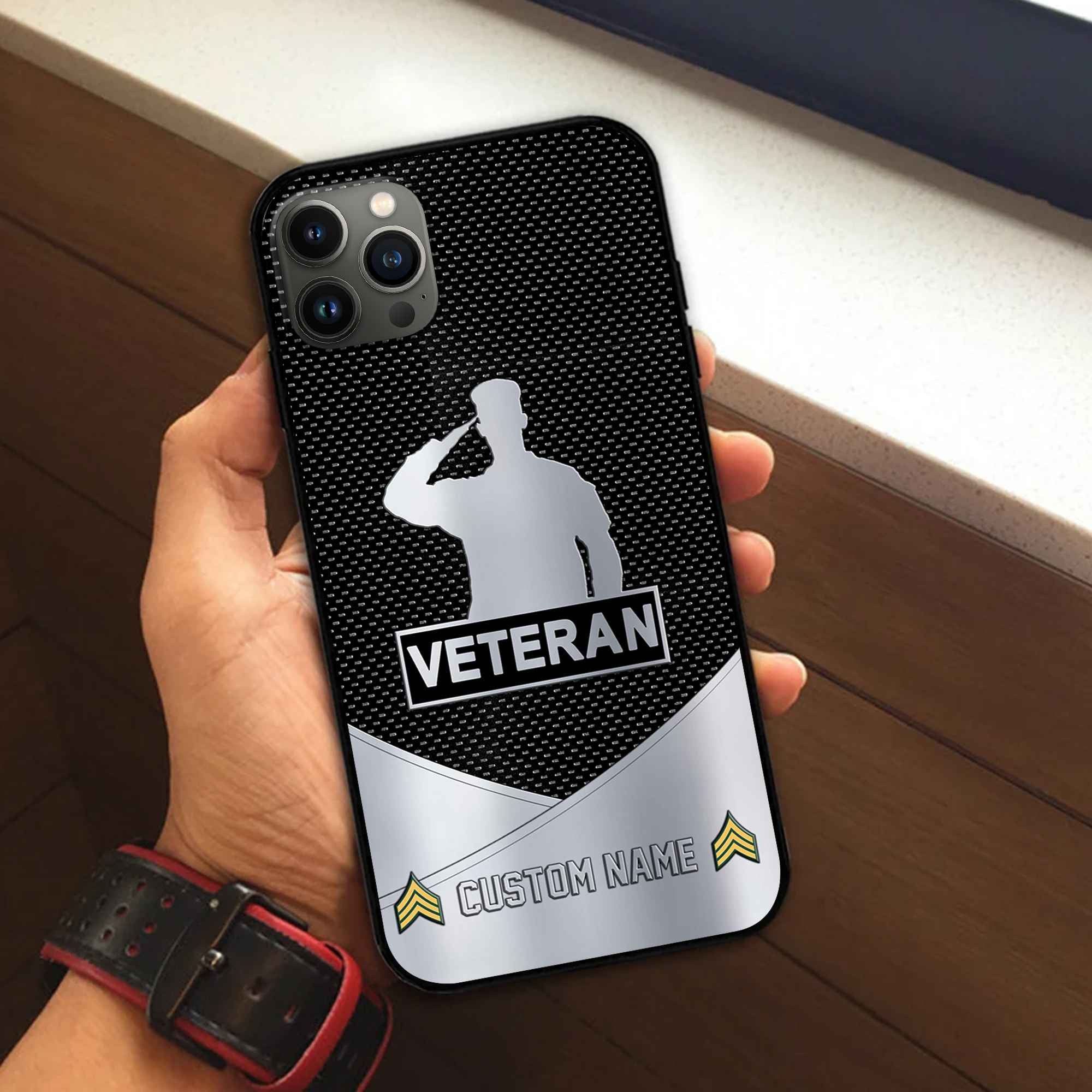 Unique Custom Name, Rank, US Veteran Phone Case VPVC502207, Gifts For US Veteran, Gifts For Dad, For Husband, Best Gifts On Father's Day, Independence Day, Veterans Day.