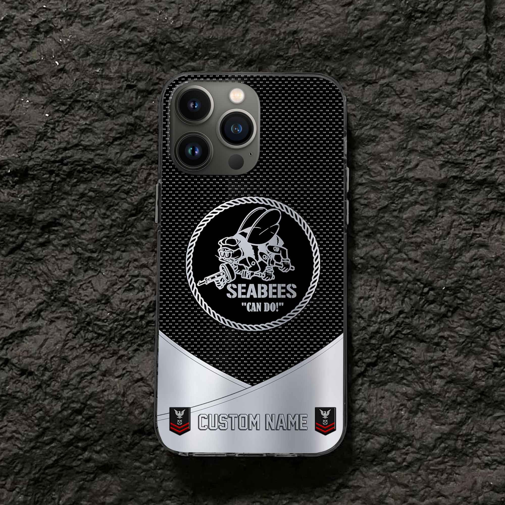 Unique Custom Name, Rank, US Seabees Phone Case VPVC502209, Gifts For Seabees Veteran, Gifts For Dad, For Husband, Best Gifts On Father's Day, Independence Day, Veterans Day.