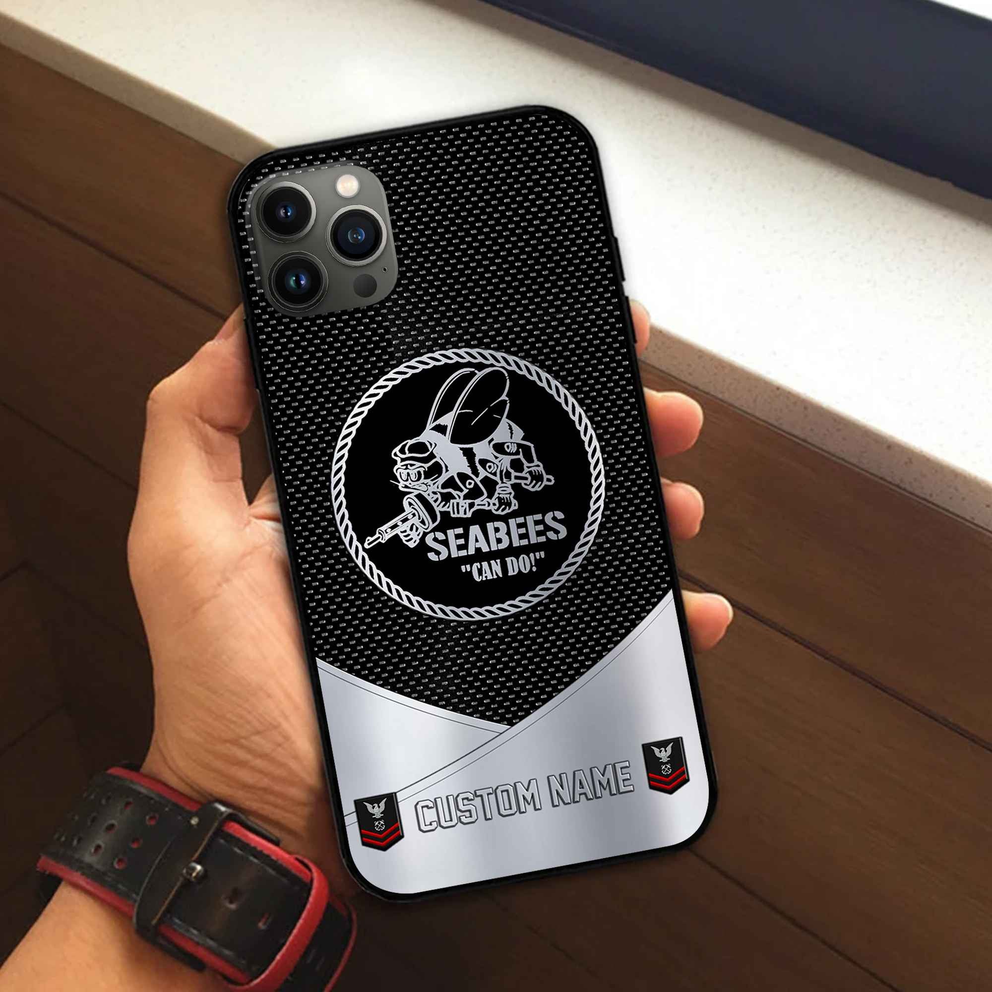 Unique Custom Name, Rank, US Seabees Phone Case VPVC502209, Gifts For Seabees Veteran, Gifts For Dad, For Husband, Best Gifts On Father's Day, Independence Day, Veterans Day.