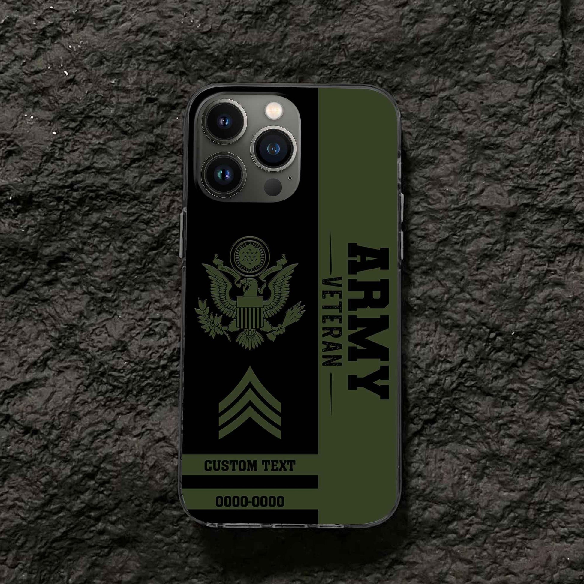 Premium US Army Phone Case VPVC502501, Custom Name, Rank, Year, Gifts For Army Veteran, Best Gifts On Father's Day, Armed Forces Day, Independence Day, Veterans Day.