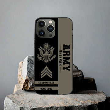 Premium US Army Phone Case VPVC502510, Custom Name, Rank, Year, Gifts For Army Veteran, Best Gifts On Father's Day, Armed Forces Day, Independence Day, Veterans Day.