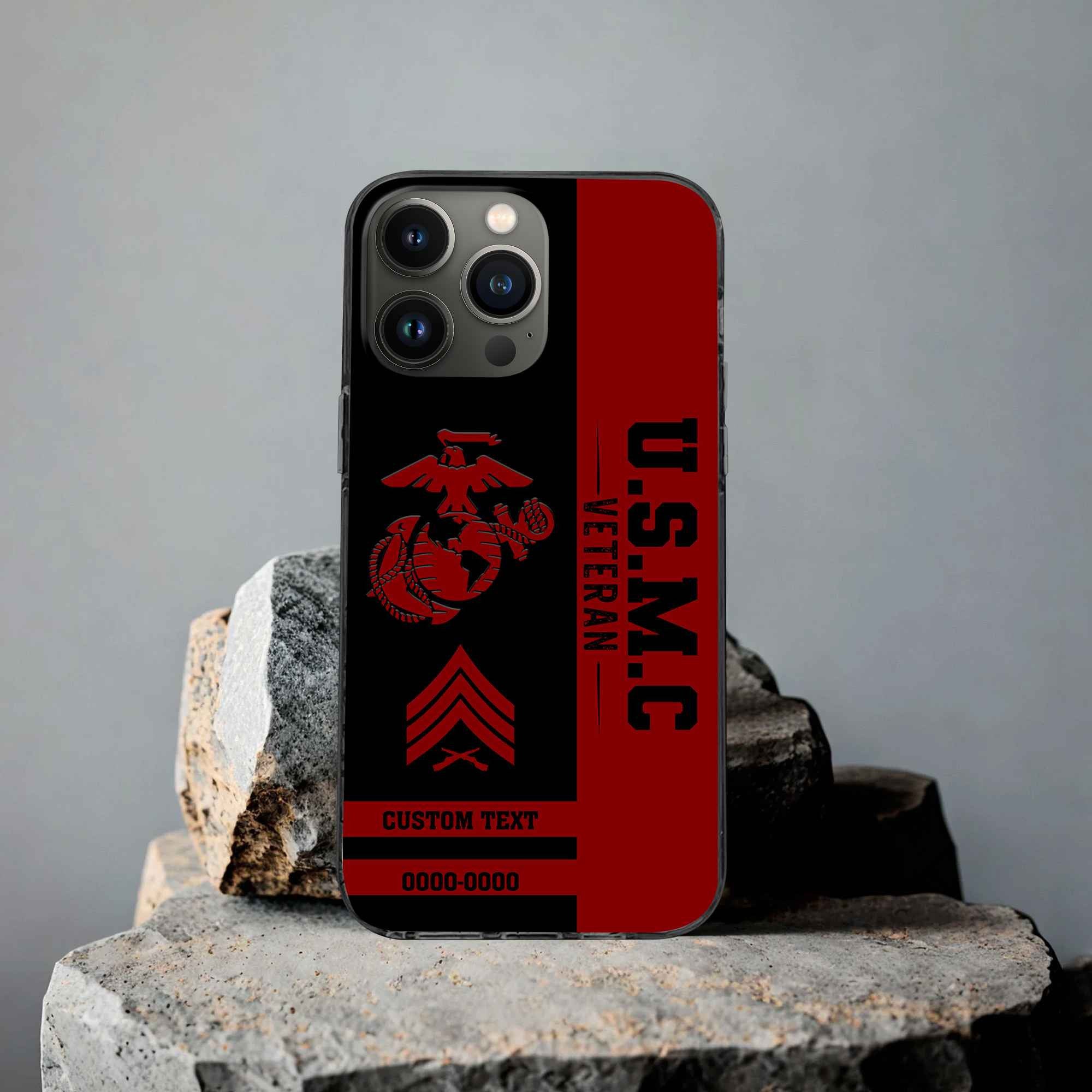 Premium USMC Phone Case VPVC502503, Custom Name, Rank, Year, Gifts For Marine Veteran, Best Gifts On Father's Day, Armed Forces Day, Independence Day, Veterans Day.