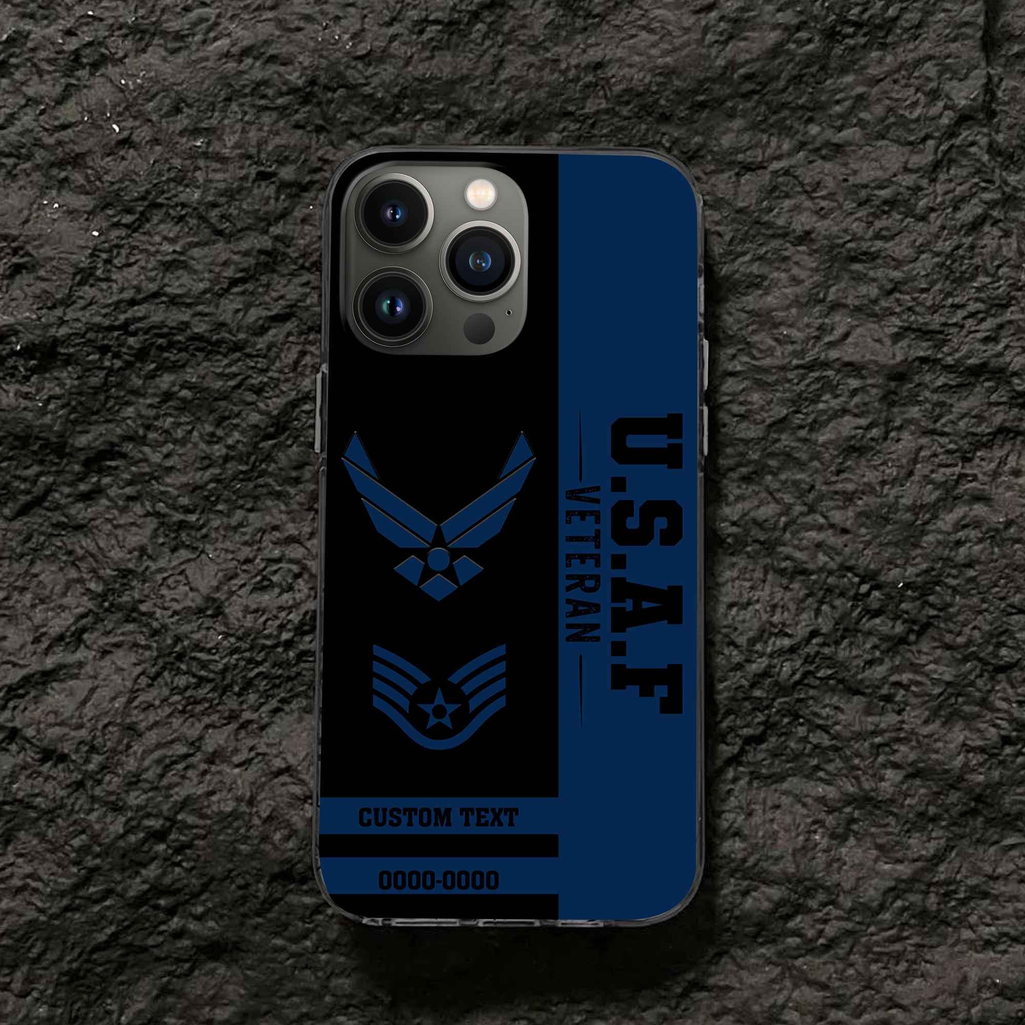 Premium USAF Phone Case VPVC502512, Custom Name, Rank, Year, Gifts For Air Force Veteran, Best Gifts On Father's Day, Armed Forces Day, Independence Day, Veterans Day.