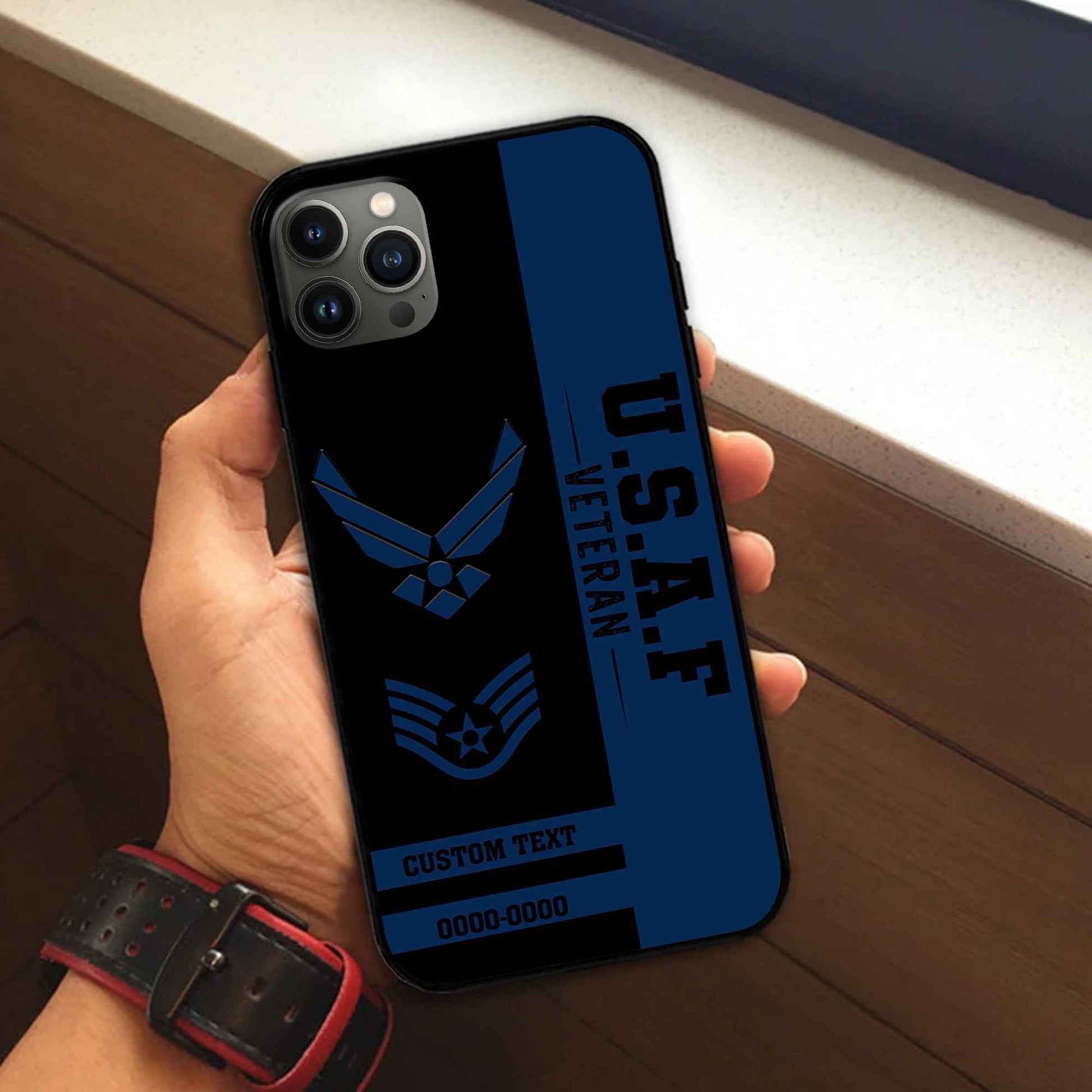 Premium USAF Phone Case VPVC502512, Custom Name, Rank, Year, Gifts For Air Force Veteran, Best Gifts On Father's Day, Armed Forces Day, Independence Day, Veterans Day.