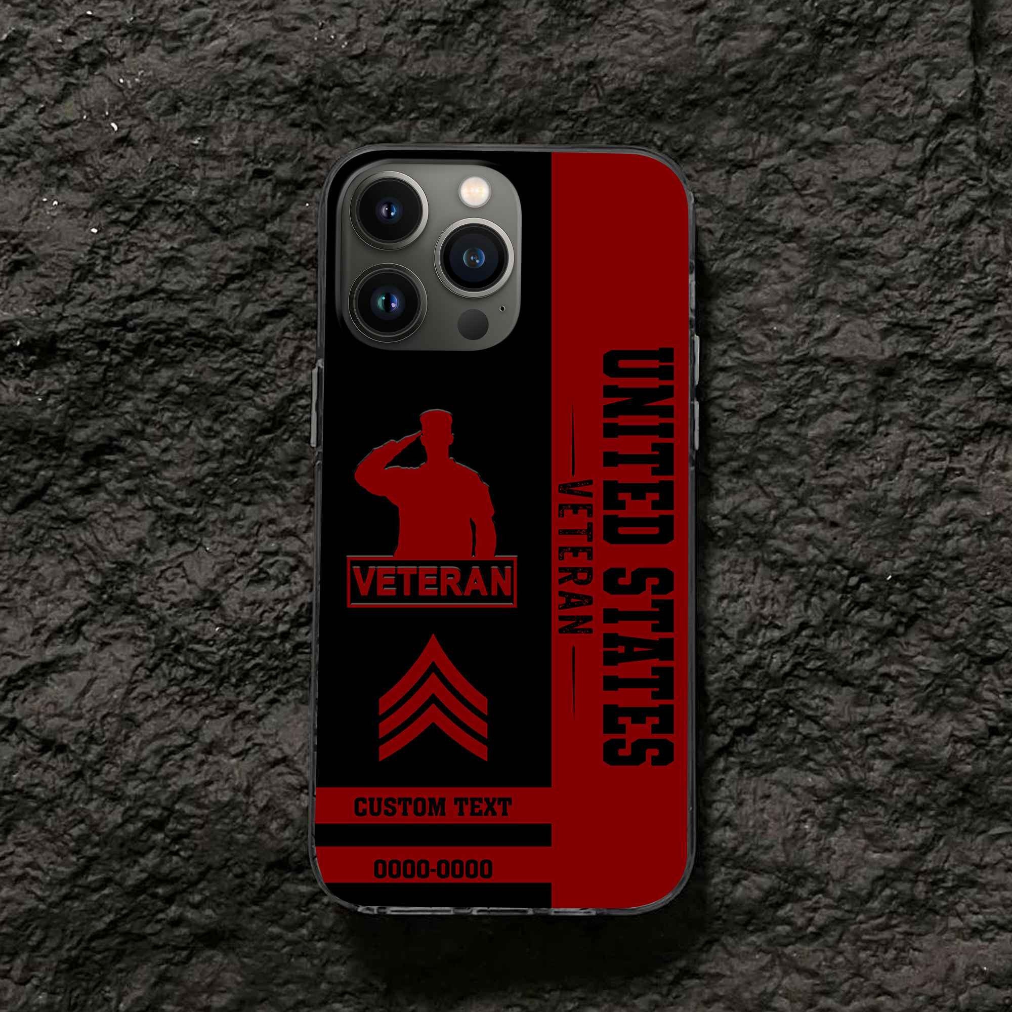 Premium US Veteran Phone Case VPVC502507, Custom Name, Rank, Year, Gifts For US Veteran, Best Gifts On Father's Day, Armed Forces Day, Independence Day, Veterans Day.