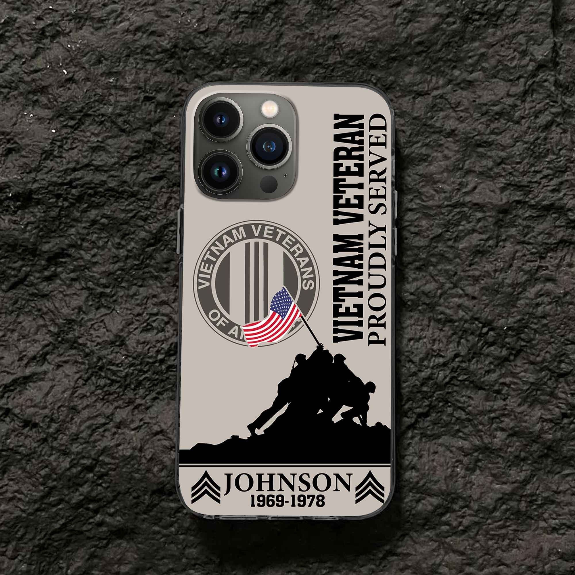 Premium Custom Vietnam Veteran Phone Case VPVC502606, Gifts For Vietnam Veteran, Gifts For Dad, For Husband, Best Gifts On Father's Day, Armed Forces Day, Independence Day, Veterans Day.