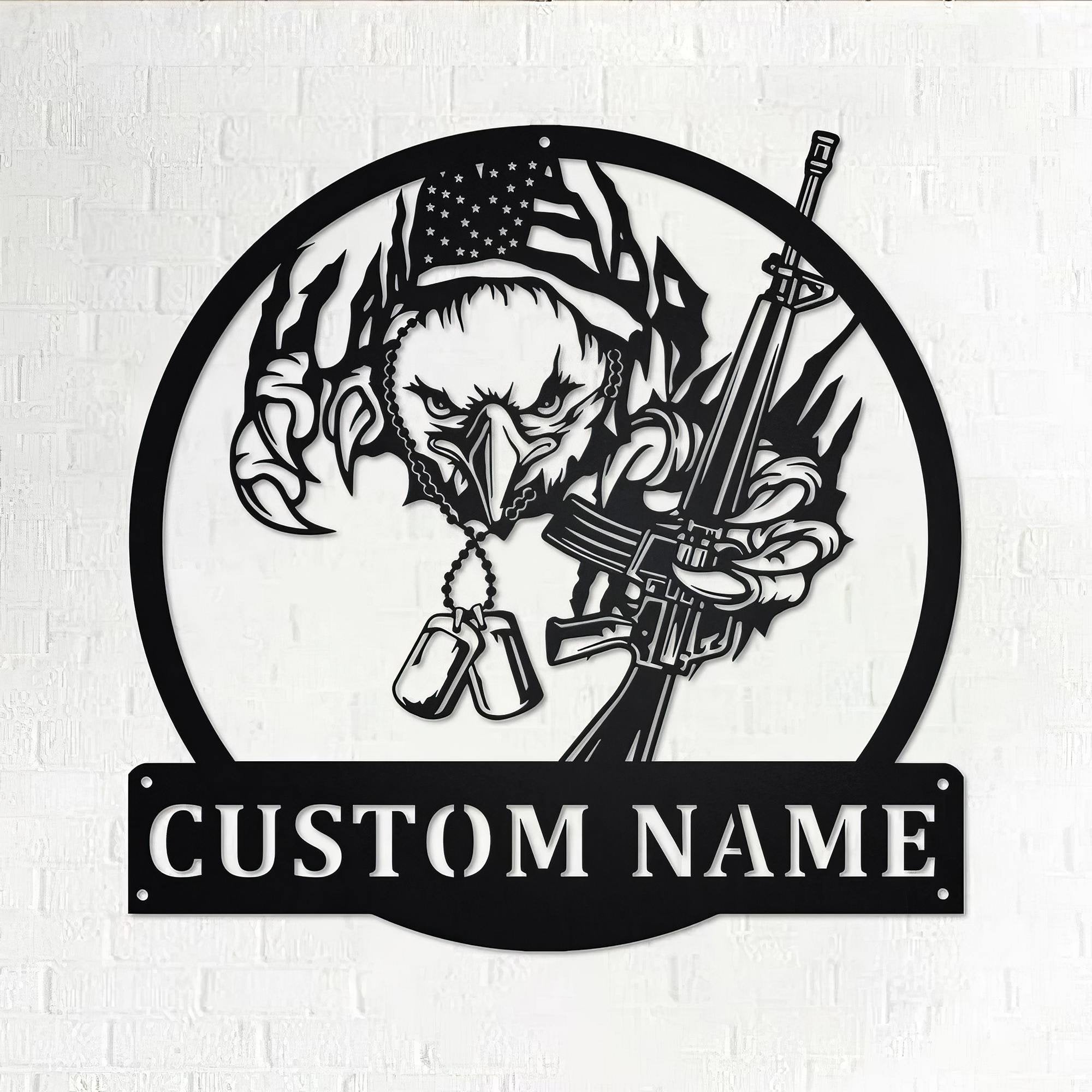 Premium Custom US Veteran Metal Signs VPVC901158, Gifts For US Veteran, US Eagle Veteran Metal Wall Art Personalized Metal Name Signs Gift for Veteran Home Decor