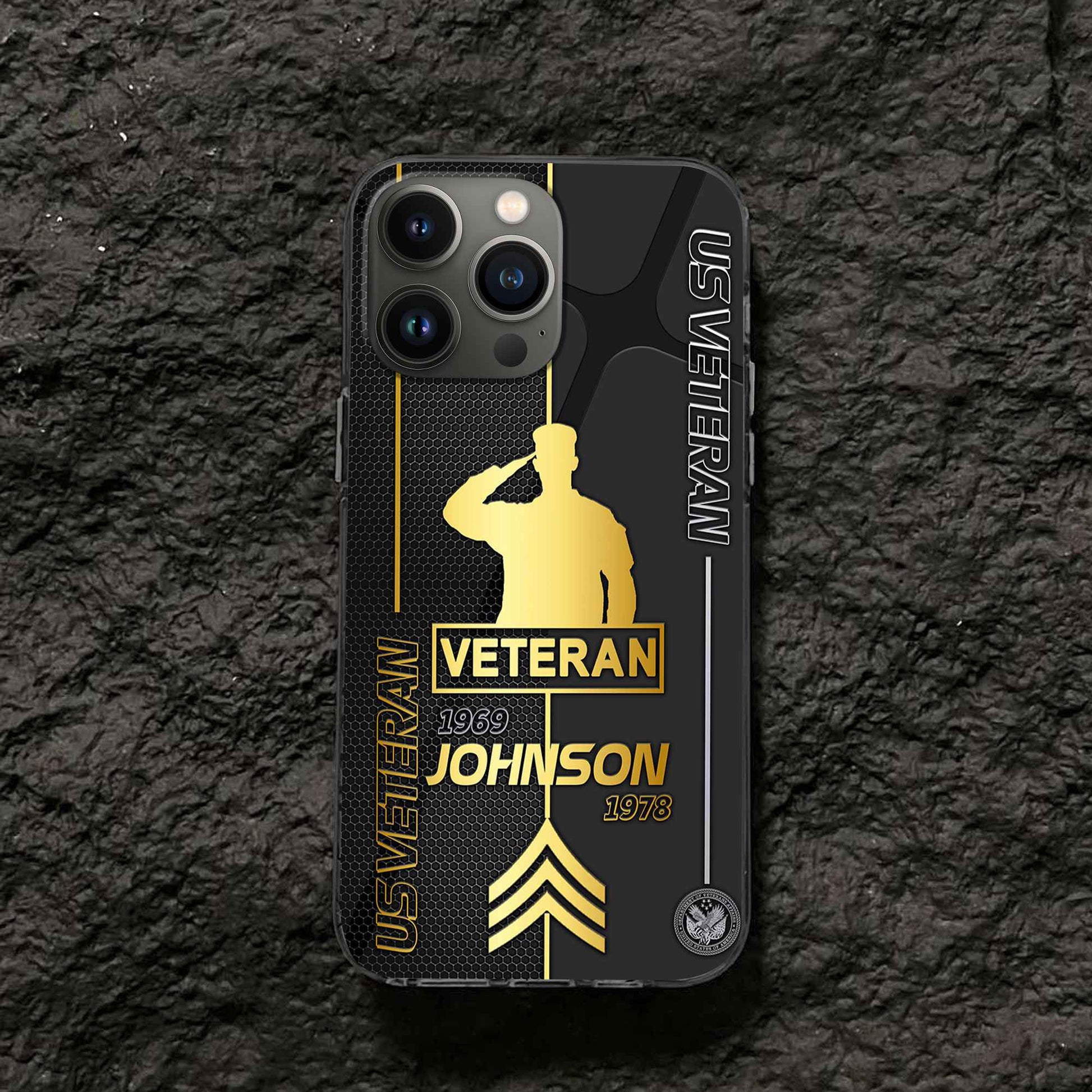 Unique Custom Name, Rank, Year, US Veteran Phone Case VPVC502707, Gifts For US Veteran, Gifts For Dad, For Husband, Best Gifts On Father's Day, Independence Day, Veterans Day.