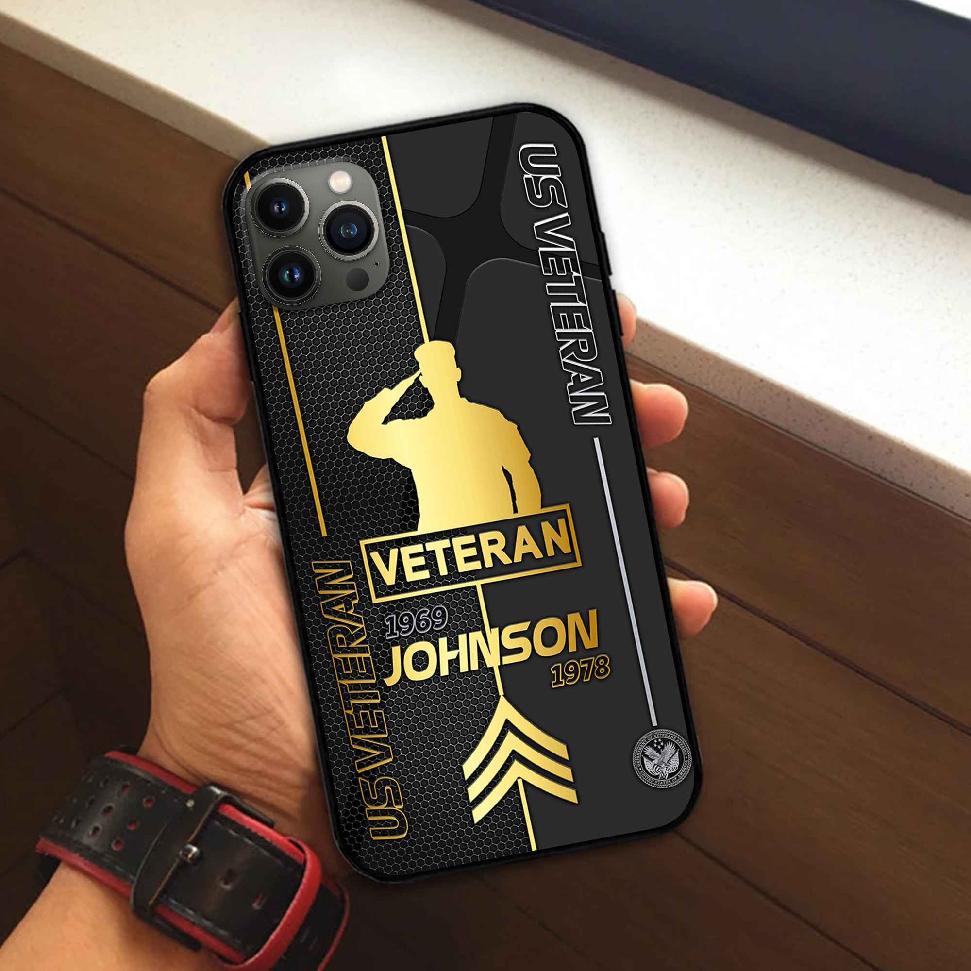 Unique Custom Name, Rank, Year, US Veteran Phone Case VPVC502707, Gifts For US Veteran, Gifts For Dad, For Husband, Best Gifts On Father's Day, Independence Day, Veterans Day.