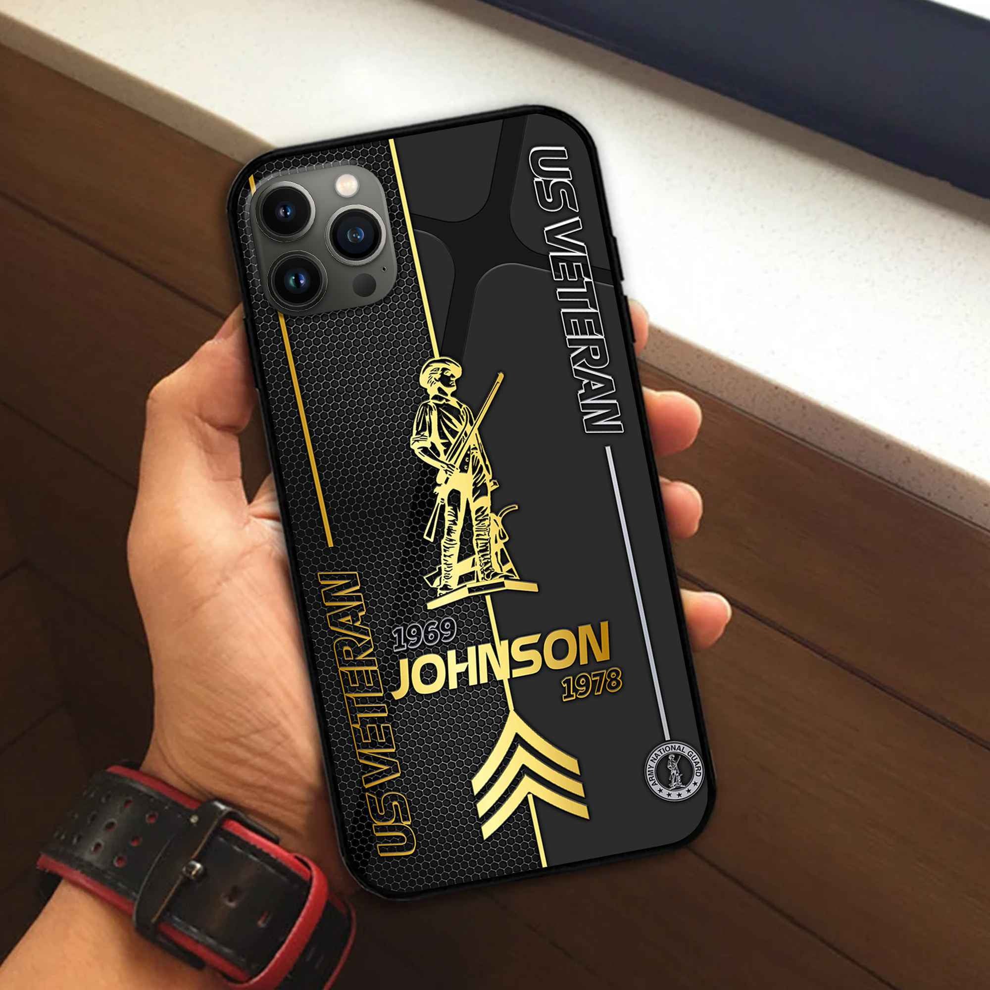 Unique Custom Name, Rank, Year, US Army National Guard Phone Case VPVC502708, Gifts For Army National Guard Veteran, Gifts For Dad, For Husband, Best Gifts On Father's Day, Independence Day, Veterans Day.