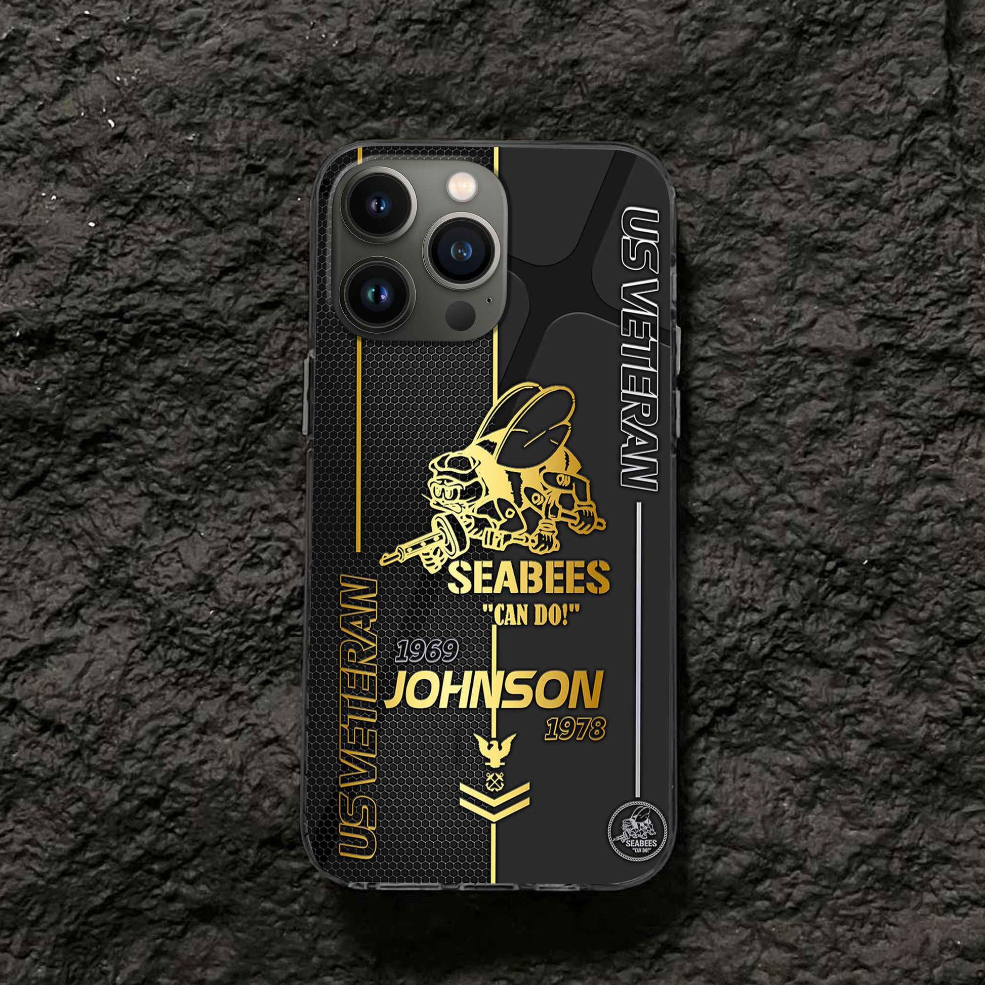 Unique Custom Name, Rank, Year, US Seabees Phone Case VPVC502709, Gifts For Seabees Veteran, Gifts For Dad, For Husband, Best Gifts On Father's Day, Independence Day, Veterans Day.