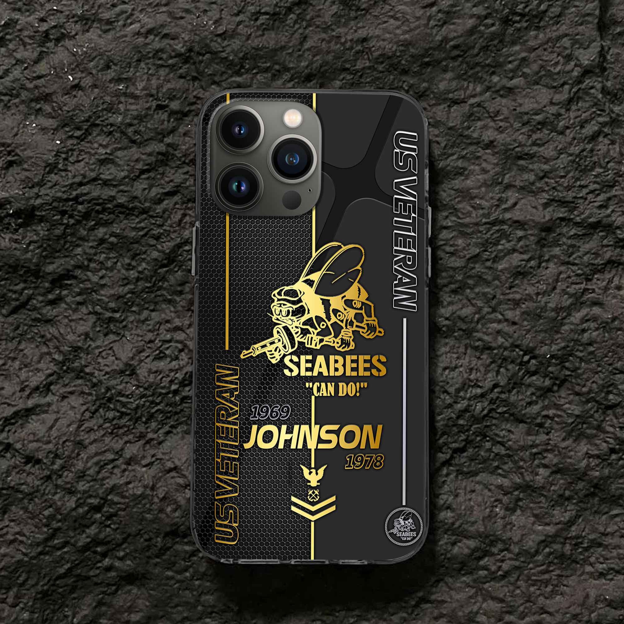 Unique Custom Name, Rank, Year, US Seabees Phone Case VPVC502709, Gifts For Seabees Veteran, Gifts For Dad, For Husband, Best Gifts On Father's Day, Independence Day, Veterans Day.