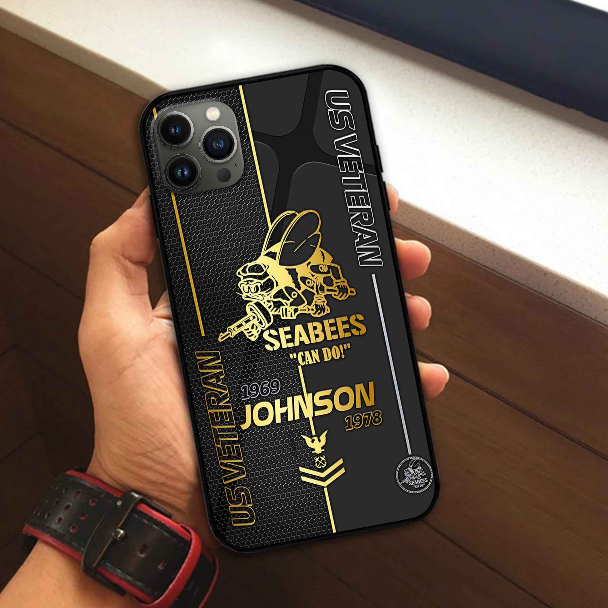 Unique Custom Name, Rank, Year, US Seabees Phone Case VPVC502709, Gifts For Seabees Veteran, Gifts For Dad, For Husband, Best Gifts On Father's Day, Independence Day, Veterans Day.