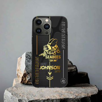 Unique Custom Name, Rank, Year, US Seabees Phone Case VPVC502709, Gifts For Seabees Veteran, Gifts For Dad, For Husband, Best Gifts On Father's Day, Independence Day, Veterans Day.