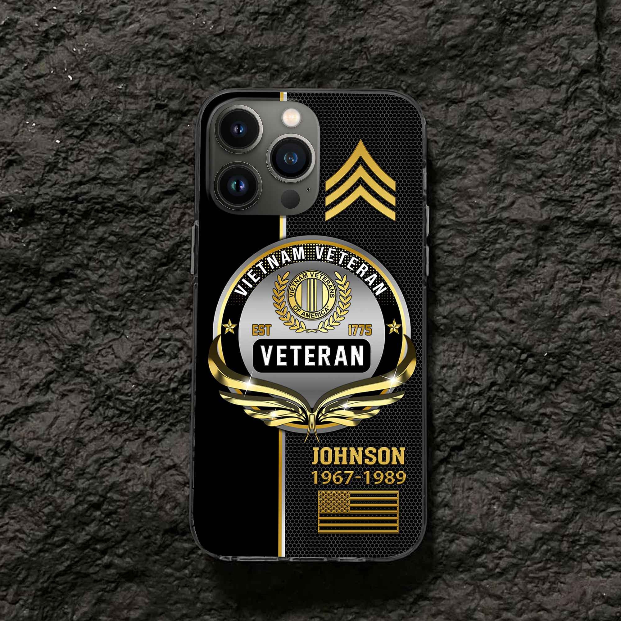 Vietnam Veteran Custom Phone Case VPVC502906, Gifts For Vietnam Veteran, Best Gifts On Father's Day, Armed Forces Day, Independence Day, Veterans Day.