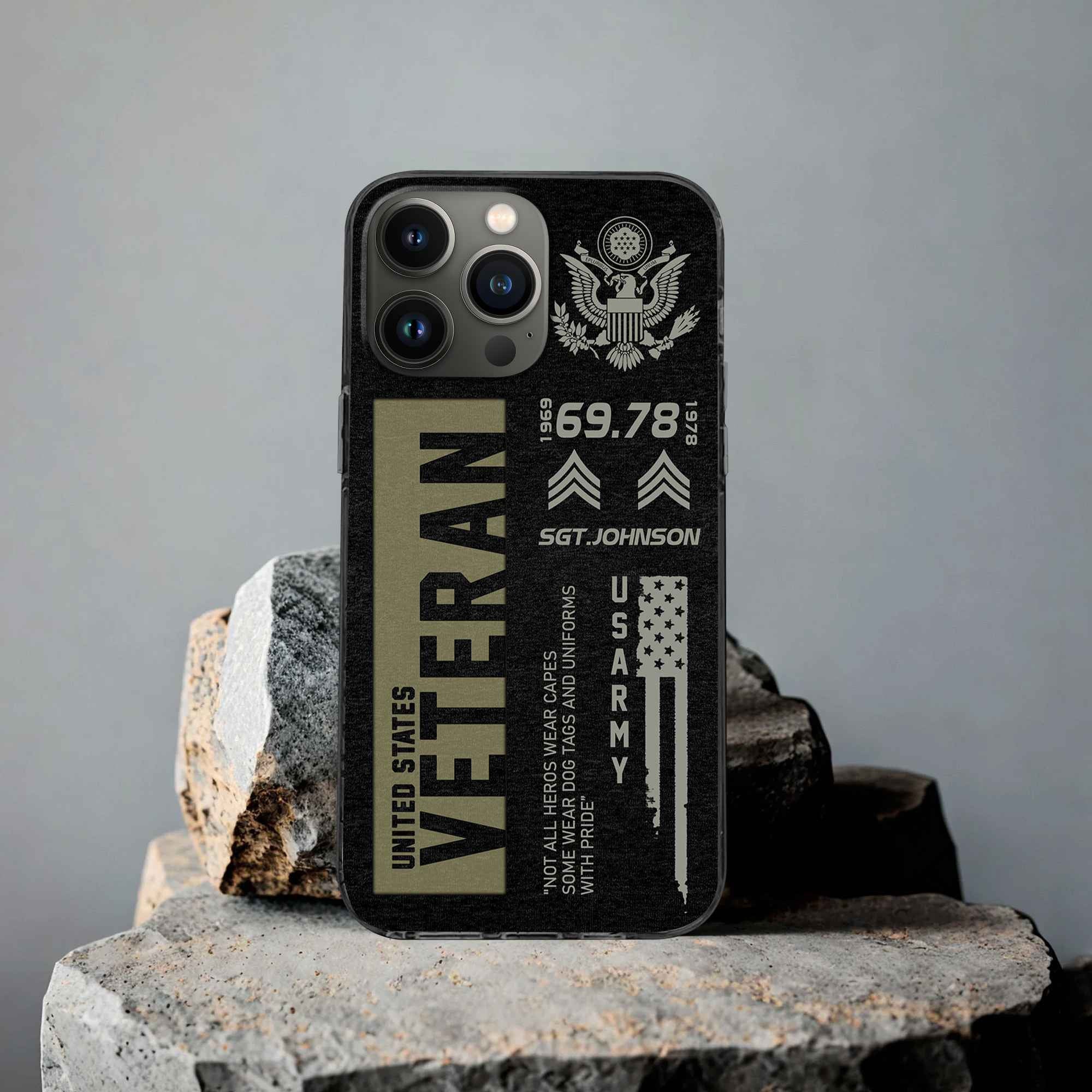 Premium US Army Phone Case VPVC503001, Custom Name, Rank, Year, Gifts For Army Veteran, Best Gifts On Father's Day, Armed Forces Day, Independence Day, Veterans Day.