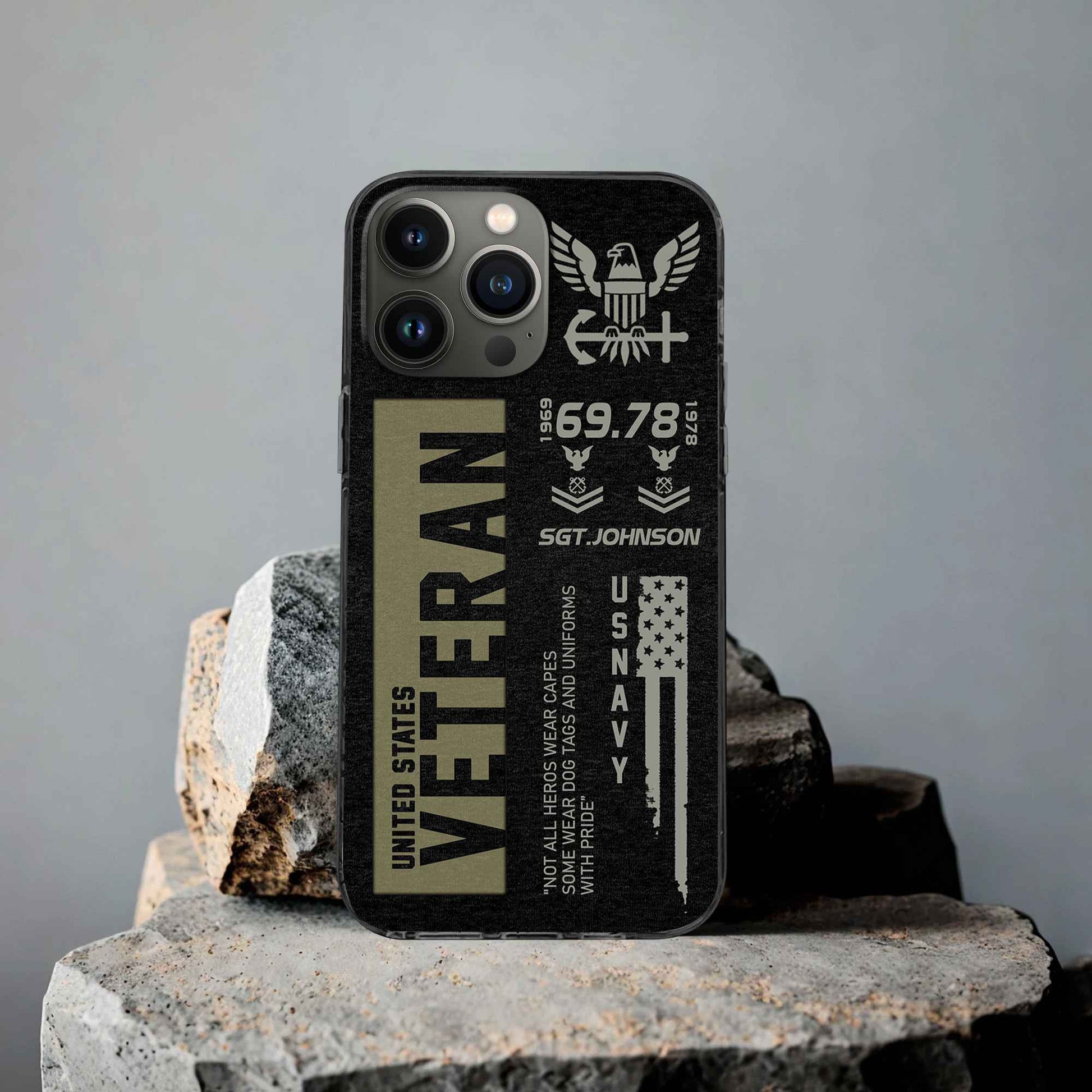 Premium US Navy Phone Case VPVC503002, Custom Name, Rank, Year, Gifts For Navy Veteran, Best Gifts On Father's Day, Armed Forces Day, Independence Day, Veterans Day.