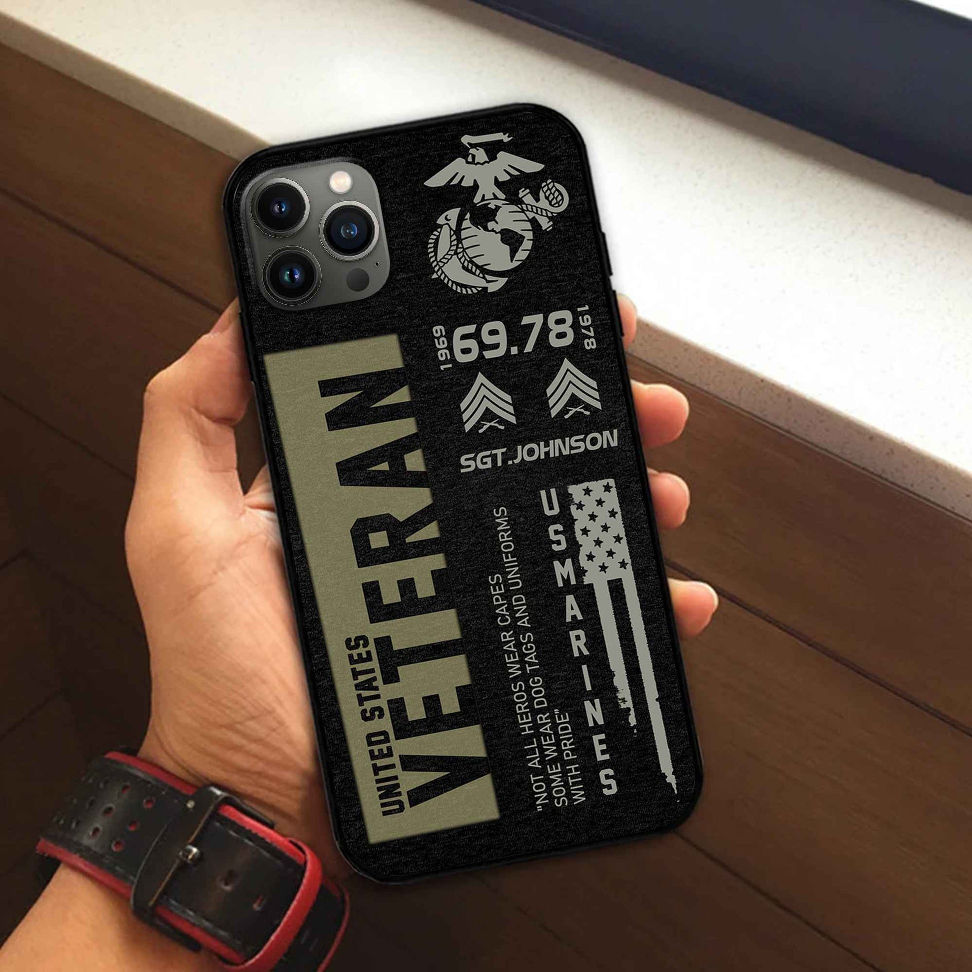 Premium USMC Phone Case VPVC503003, Custom Name, Rank, Year, Gifts For Marine Veteran, Best Gifts On Father's Day, Armed Forces Day, Independence Day, Veterans Day.
