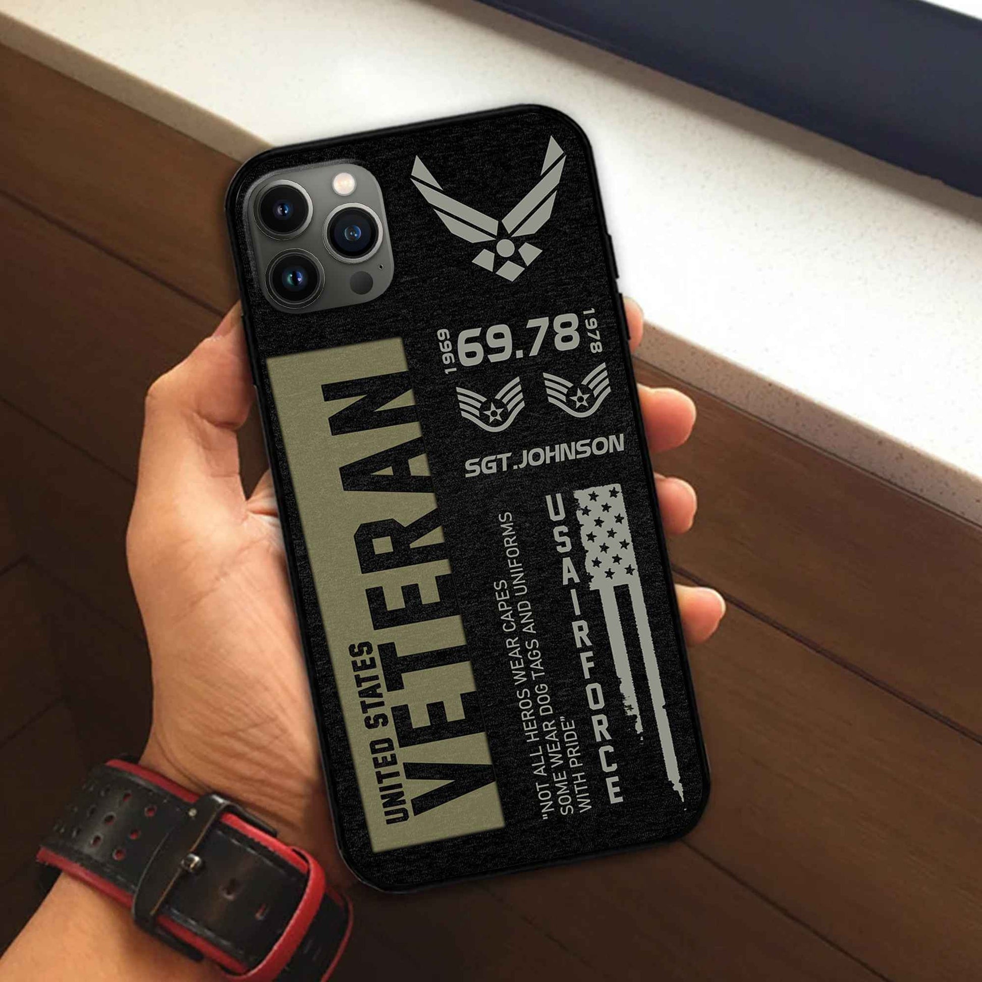 Premium USAF Phone Case VPVC503004, Custom Name, Rank, Year, Gifts For Air Force Veteran, Best Gifts On Father's Day, Armed Forces Day, Independence Day, Veterans Day.