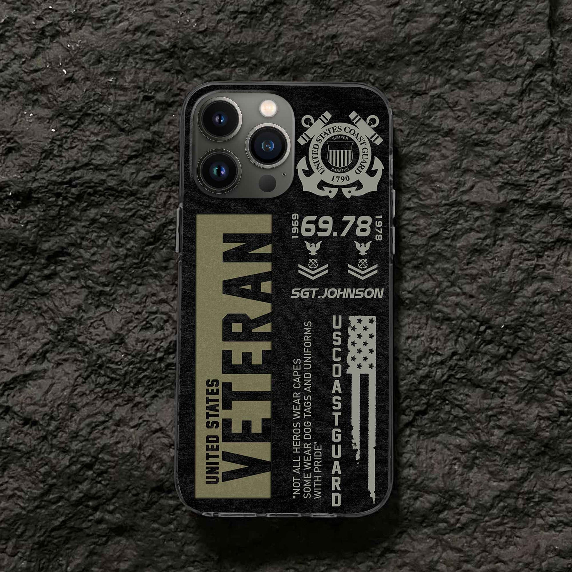 Premium USCG Phone Case VPVC503005, Custom Name, Rank, Year, Gifts For Coast Guard Veteran, Best Gifts On Father's Day, Armed Forces Day, Independence Day, Veterans Day.