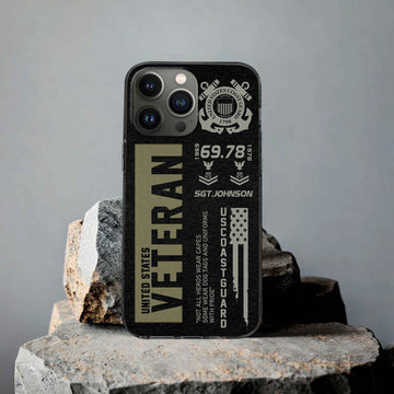 Premium USCG Phone Case VPVC503005, Custom Name, Rank, Year, Gifts For Coast Guard Veteran, Best Gifts On Father's Day, Armed Forces Day, Independence Day, Veterans Day.