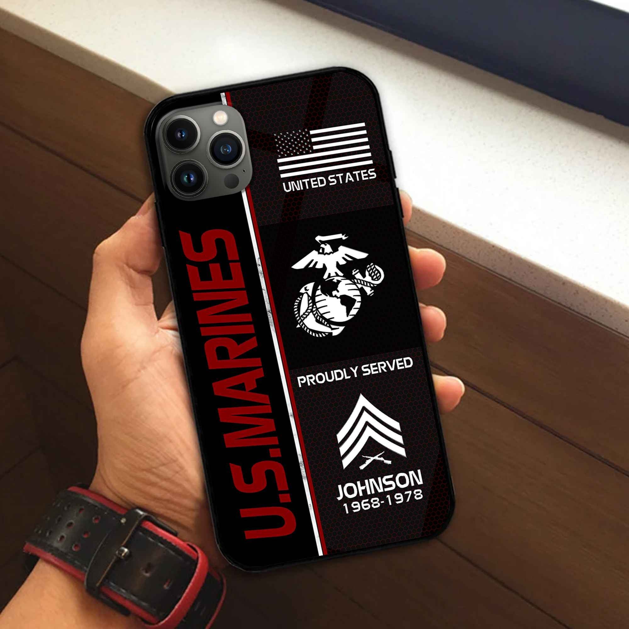 Premium Custom USMC Phone Case VPVC503103, Gifts For Marine Veteran, Gifts For Dad, For Husband, Best Gifts On Father's Day, Armed Forces Day, Independence Day, Veterans Day.