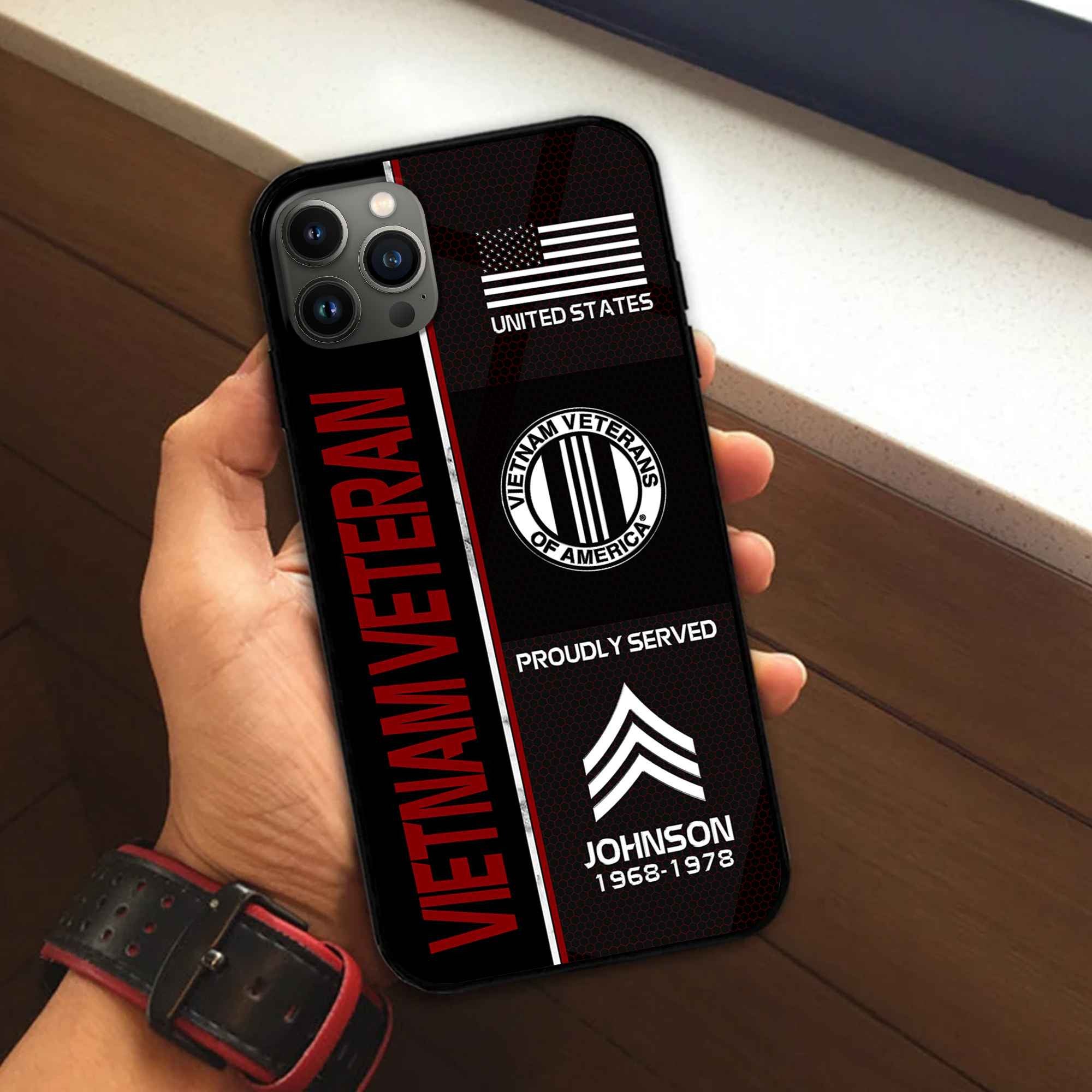 Premium Custom Vietnam Veteran Phone Case VPVC503106, Gifts For Vietnam Veteran, Gifts For Dad, For Husband, Best Gifts On Father's Day, Armed Forces Day, Independence Day, Veterans Day.