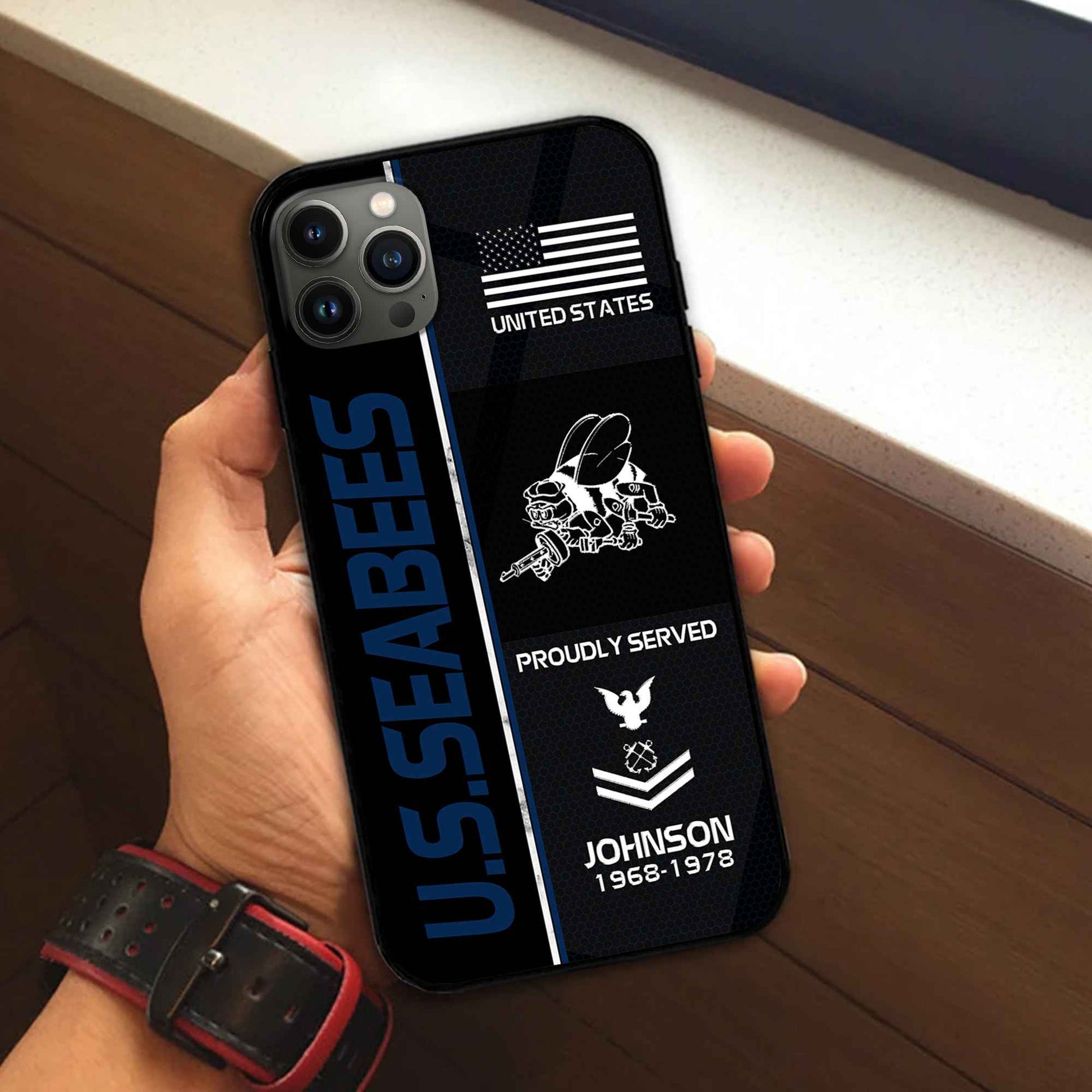 Premium Custom US Seabees Phone Case VPVC503109, Gifts For Seabees Veteran, Gifts For Dad, For Husband, Best Gifts On Father's Day, Armed Forces Day, Independence Day, Veterans Day.