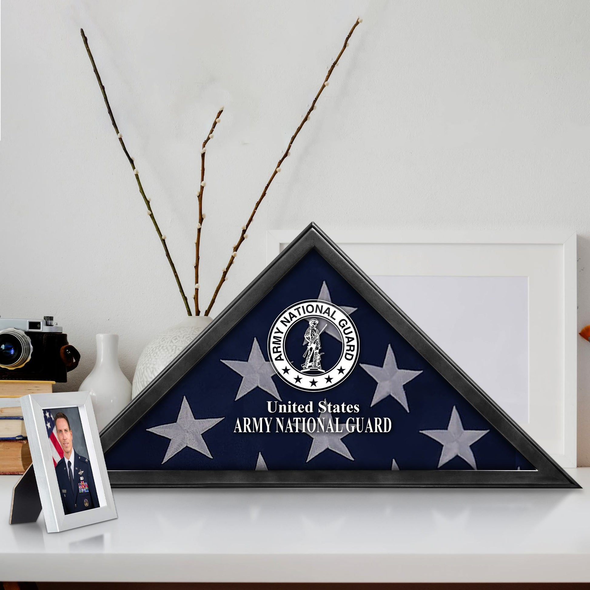 Premium Flag Case BPVC210301, Black Flag Box for American Veteran Flag 9.5 X 5 Feet, Flag Display Case for Burial, Flag Wall Mounted, Flag to Display Folded