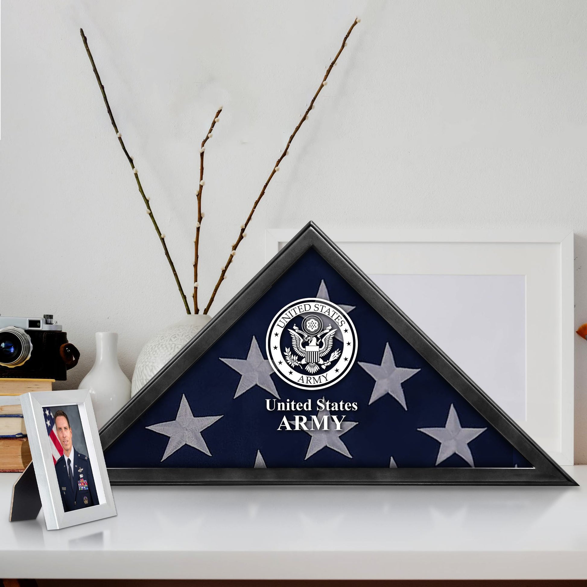 Premium Flag Case BPVC210301, Black Flag Box for American Veteran Flag 9.5 X 5 Feet, Flag Display Case for Burial, Flag Wall Mounted, Flag to Display Folded