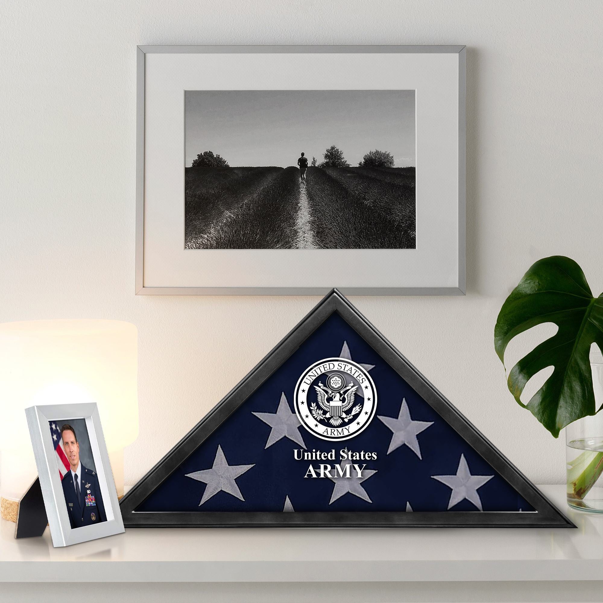 Premium Flag Case BPVC210301, Black Flag Box for American Veteran Flag 9.5 X 5 Feet, Flag Display Case for Burial, Flag Wall Mounted, Flag to Display Folded